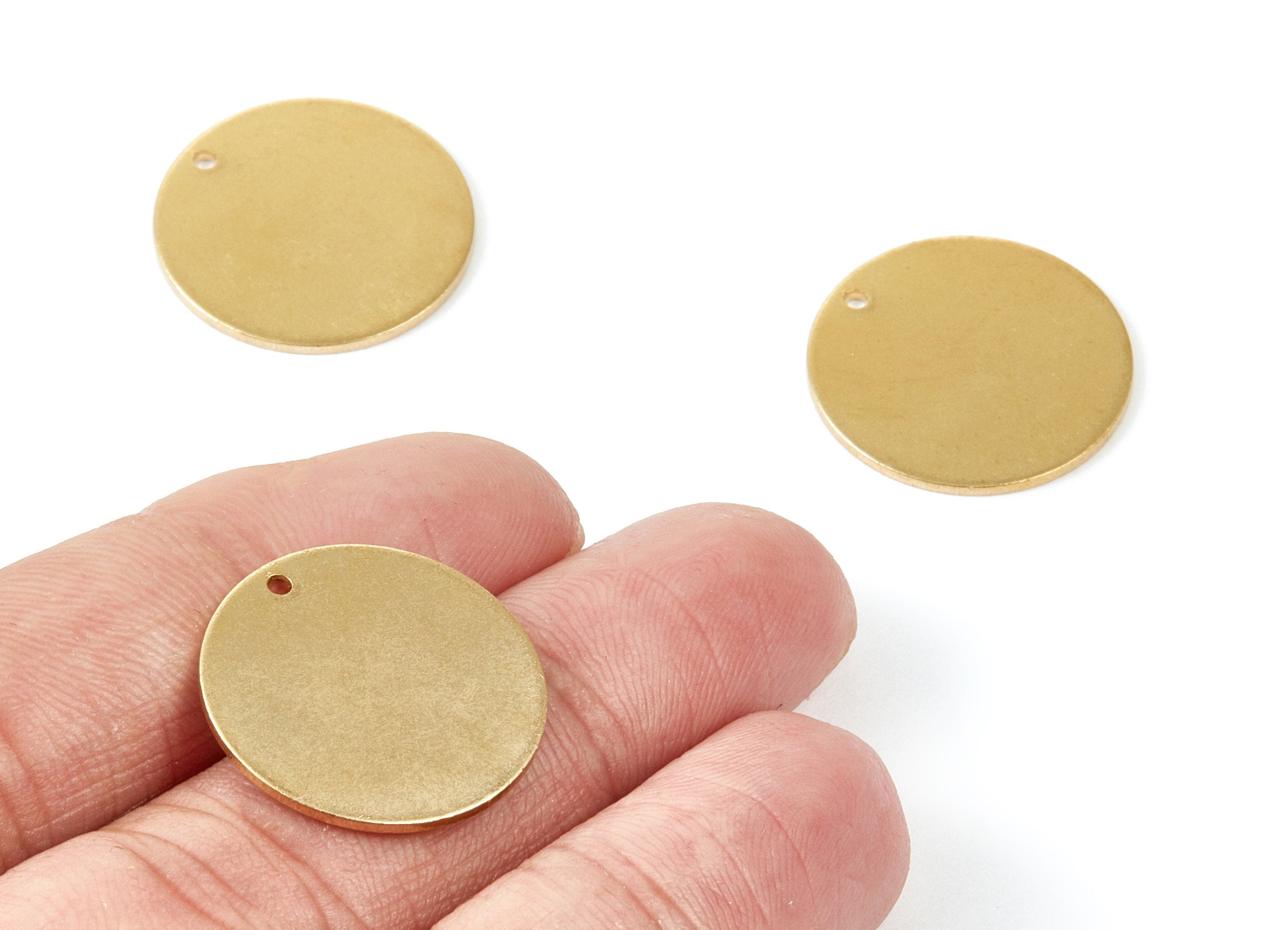 Personalized stamping blank - Brass Round Charms - Circle Raw Brass Pendant - Earring Findings - Jewelry Supplies - 21x21x1mm - PP1881 - DOMEDBAZAAR