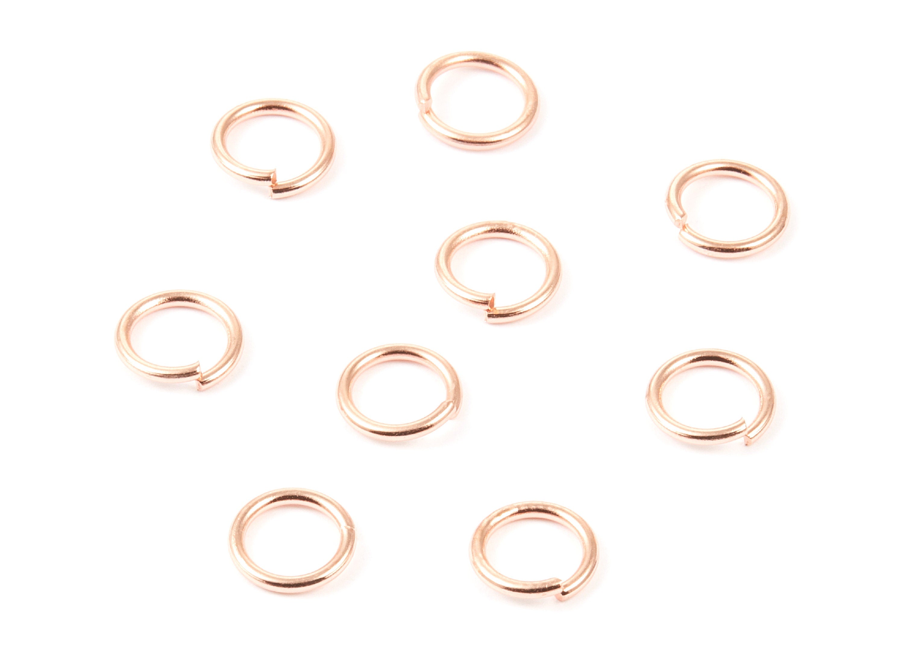 Brass Open Jump Rings - 9x1.2mm - Rose Tone Plated - Brass Open Jump Rings - Jewelry Supplies - PP1576R - DOMEDBAZAAR