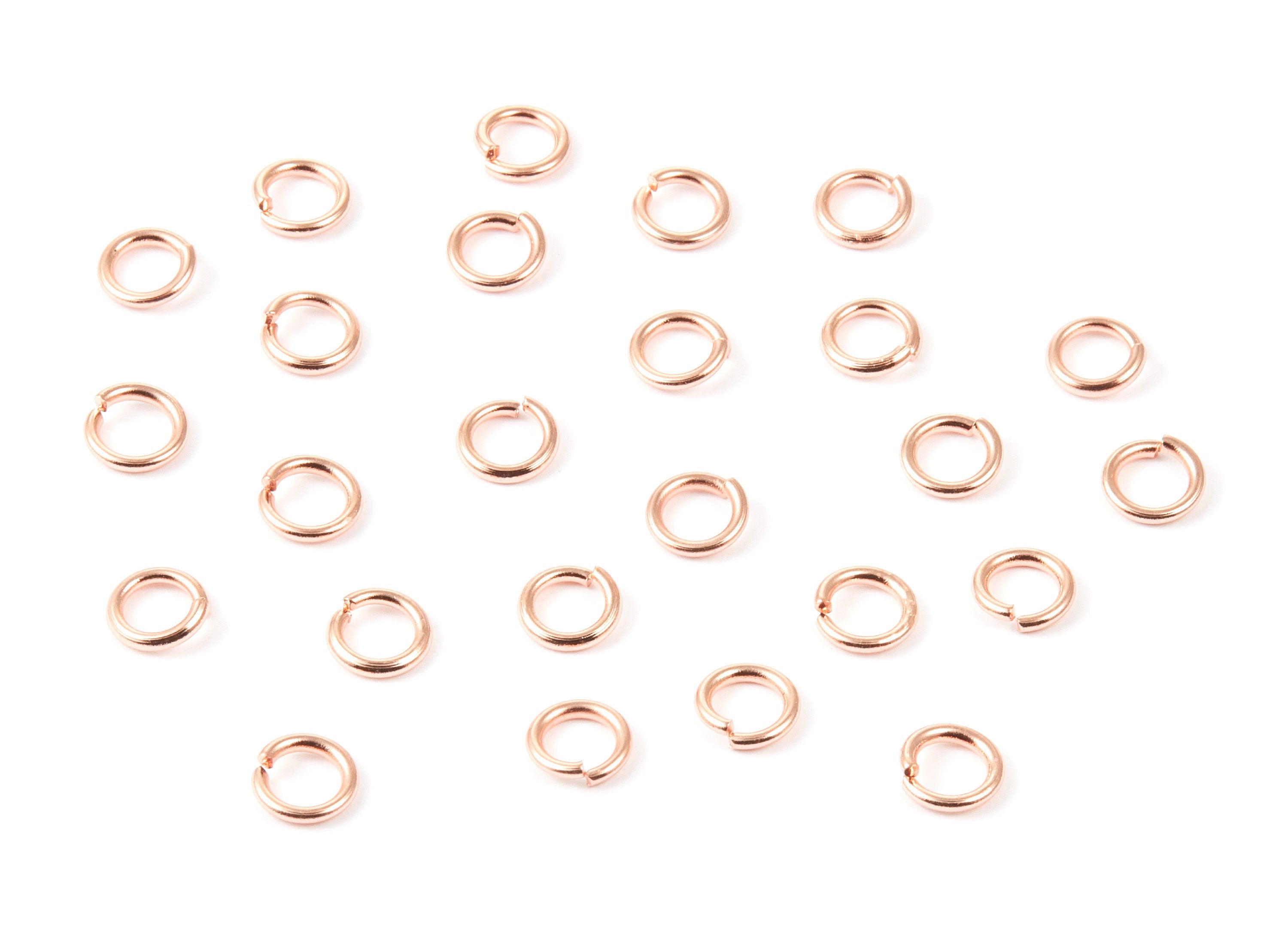 Brass Open Jump Rings - 7x1.2mm - Rose Tone Plated - Brass Open Jump Rings - Jewelry Supplies - PP1594R - DOMEDBAZAAR