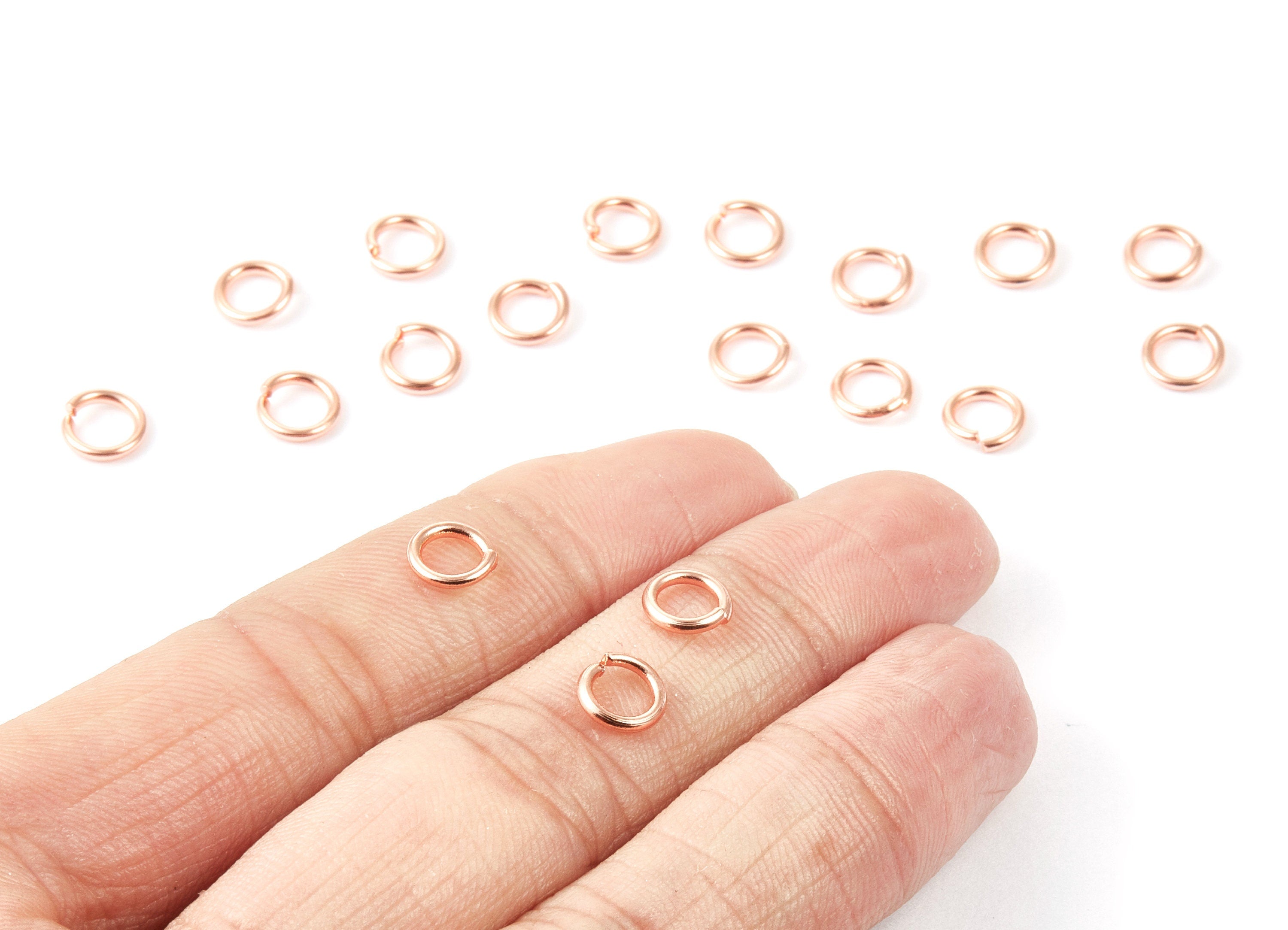 Brass Open Jump Rings - 7x1.2mm - Rose Tone Plated - Brass Open Jump Rings - Jewelry Supplies - PP1594R - DOMEDBAZAAR