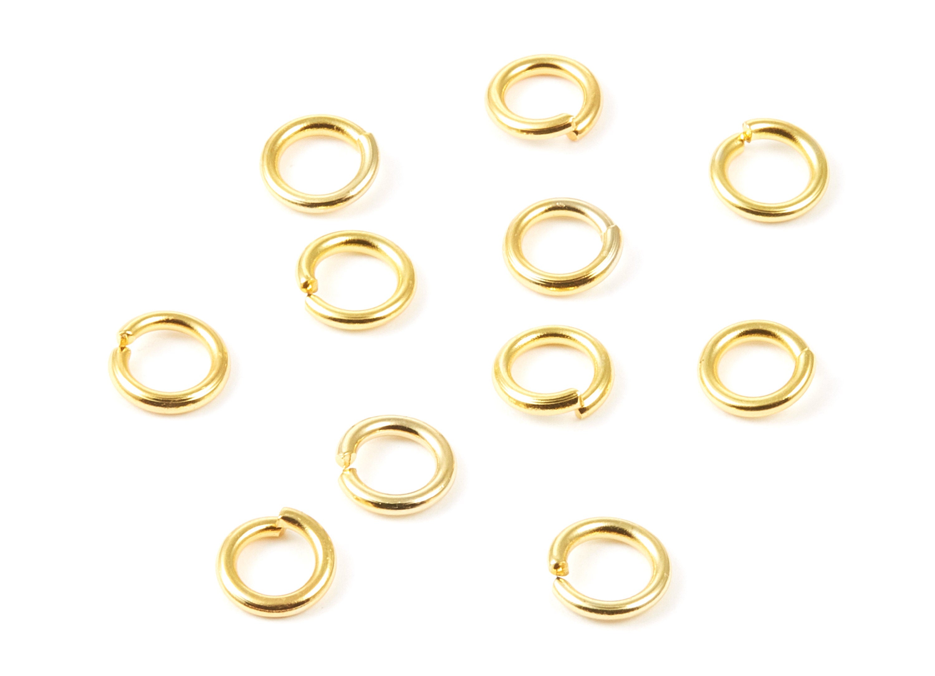 Brass Open Jump Rings - 7x1.2mm - Gold Tone Plated - Brass Open Jump Rings - Jewelry Supplies - PP1594G - DOMEDBAZAAR