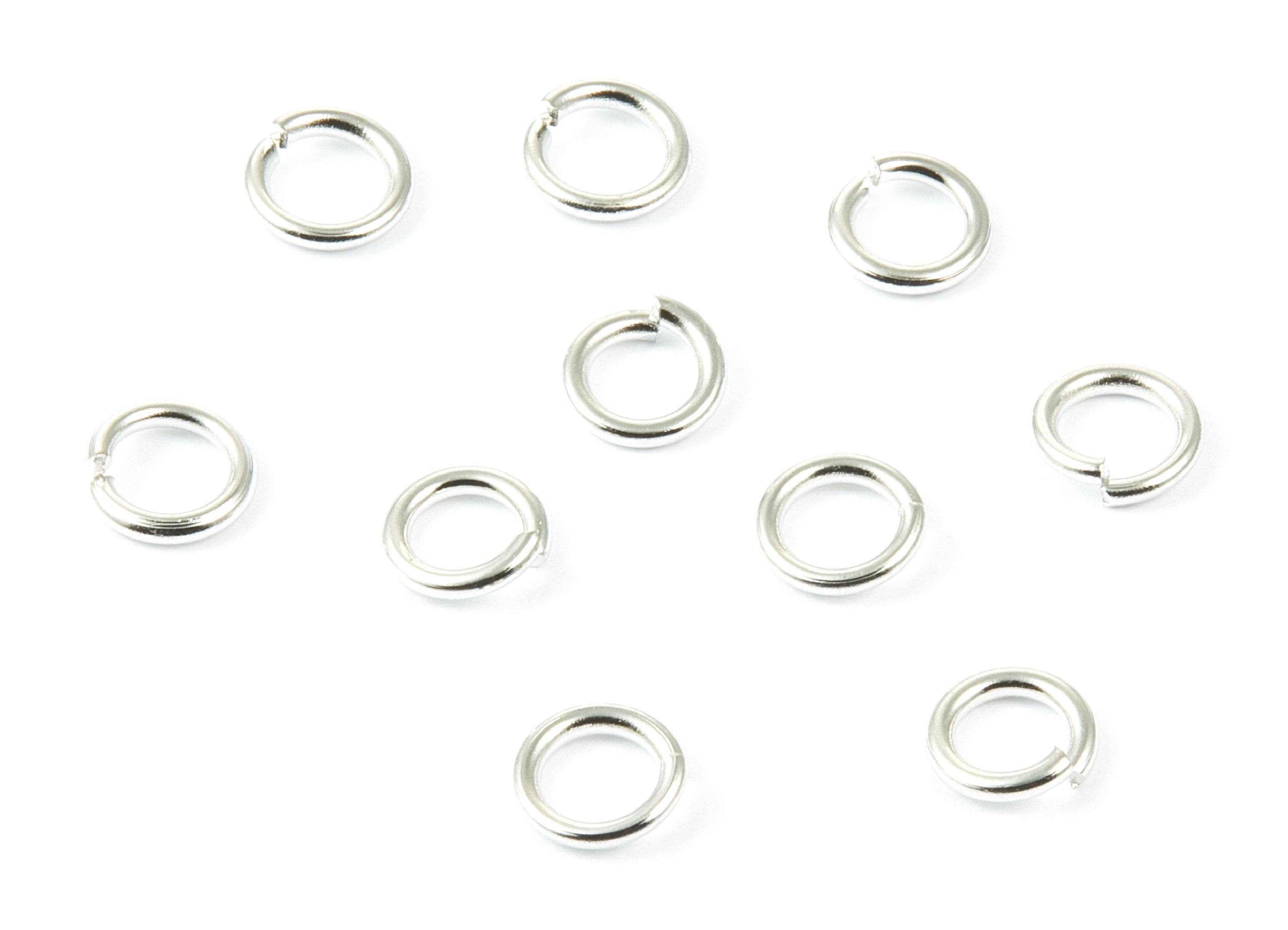 Brass Open Jump Rings - 7x1.2mm - Silver Tone Plated - Brass Open Jump Rings - Jewelry Supplies - PP1594S - DOMEDBAZAAR
