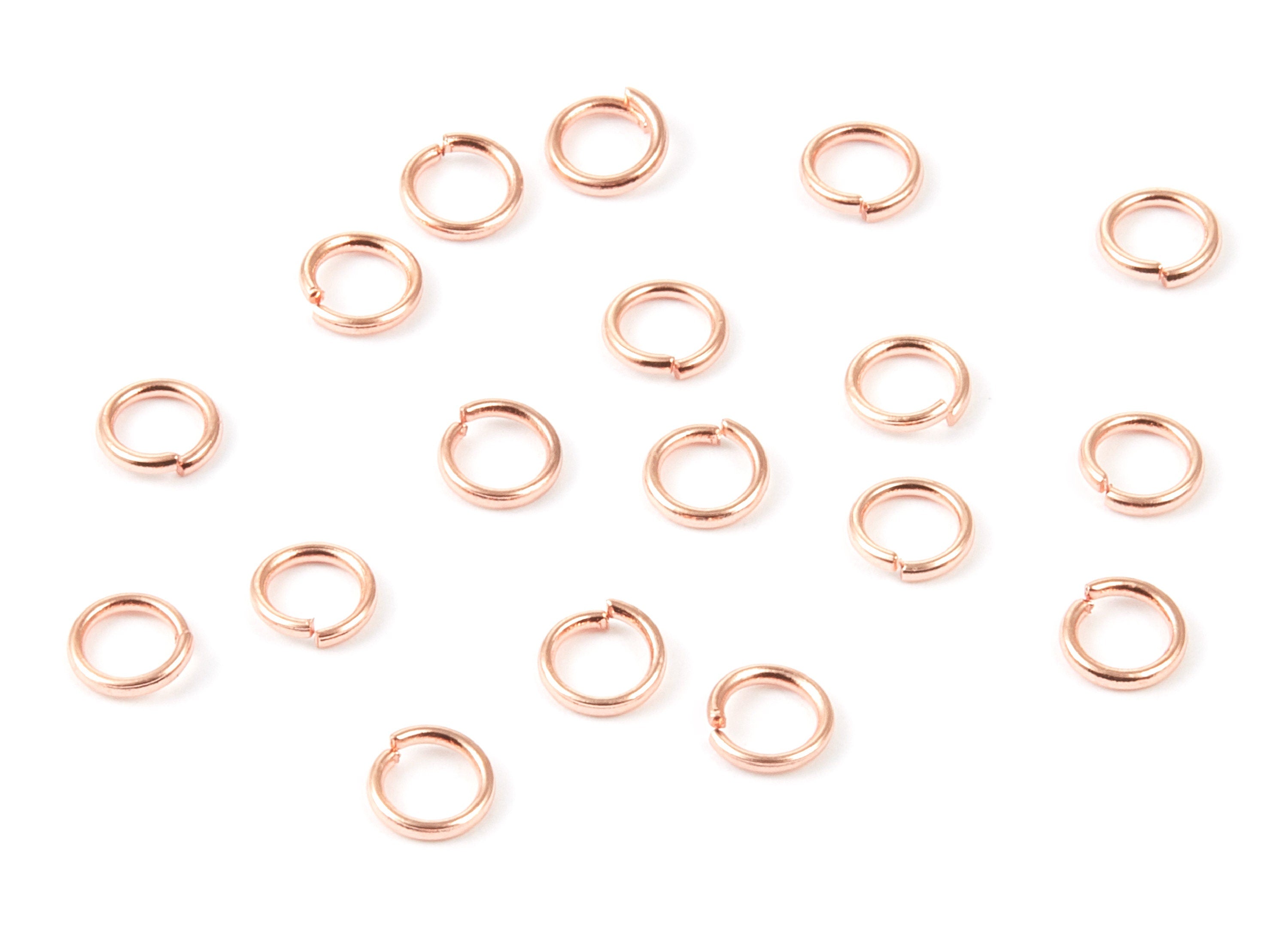 Brass Open Jump Rings - 5x0.8mm - Rose Tone Plated - Brass Open Jump Rings - Jewelry Supplies - PP1646R - DOMEDBAZAAR