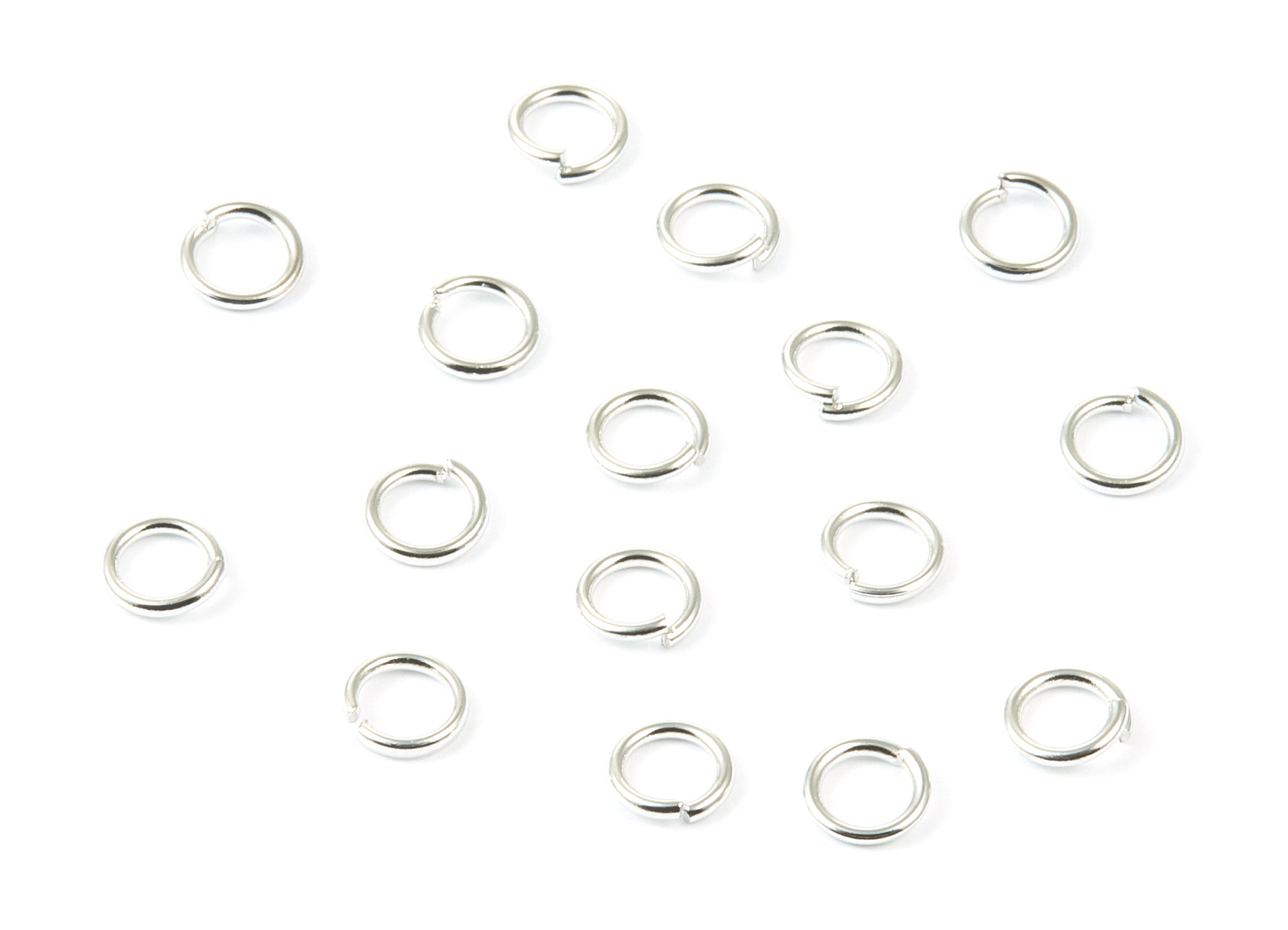 Brass Open Jump Rings - 5x0.8mm - Silver Tone Plated - Brass Open Jump Rings - Jewellery Supplies - PP1646S - DOMEDBAZAAR