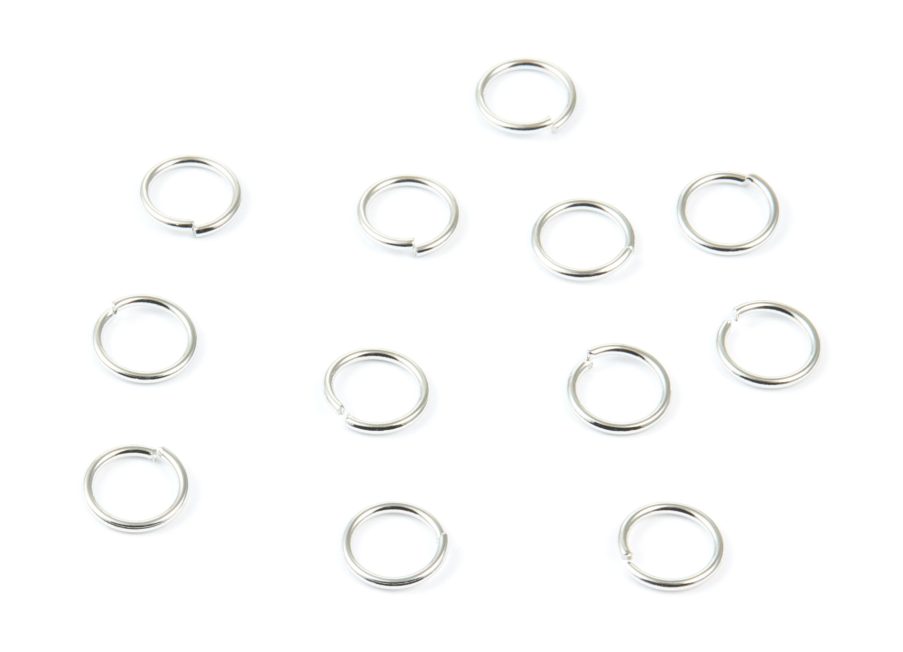Brass Open Jump Rings - 7x08mm - Silver Tone Plated - Brass Open Jump Rings - Jewellery Supplies - PP1580S - DOMEDBAZAAR