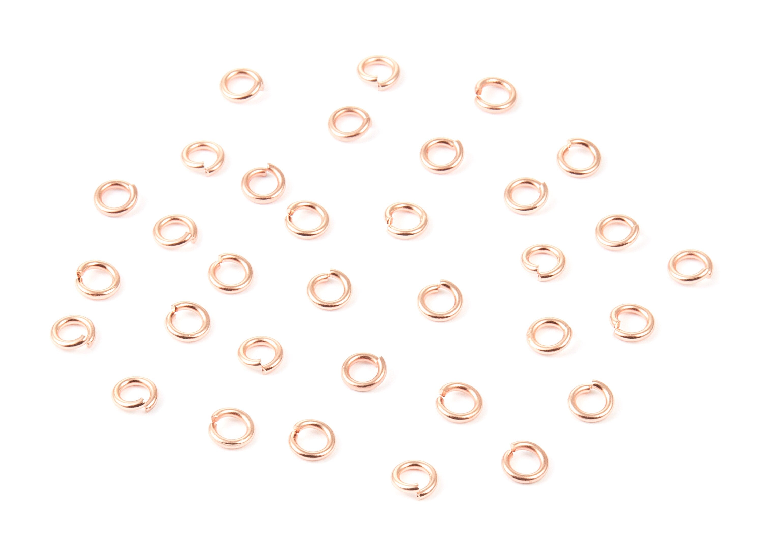 Brass Open Jump Rings - 5x1mm - Rose Tone Plated - Brass Open Jump Rings - Jewelry Supplies - PP1618R - DOMEDBAZAAR
