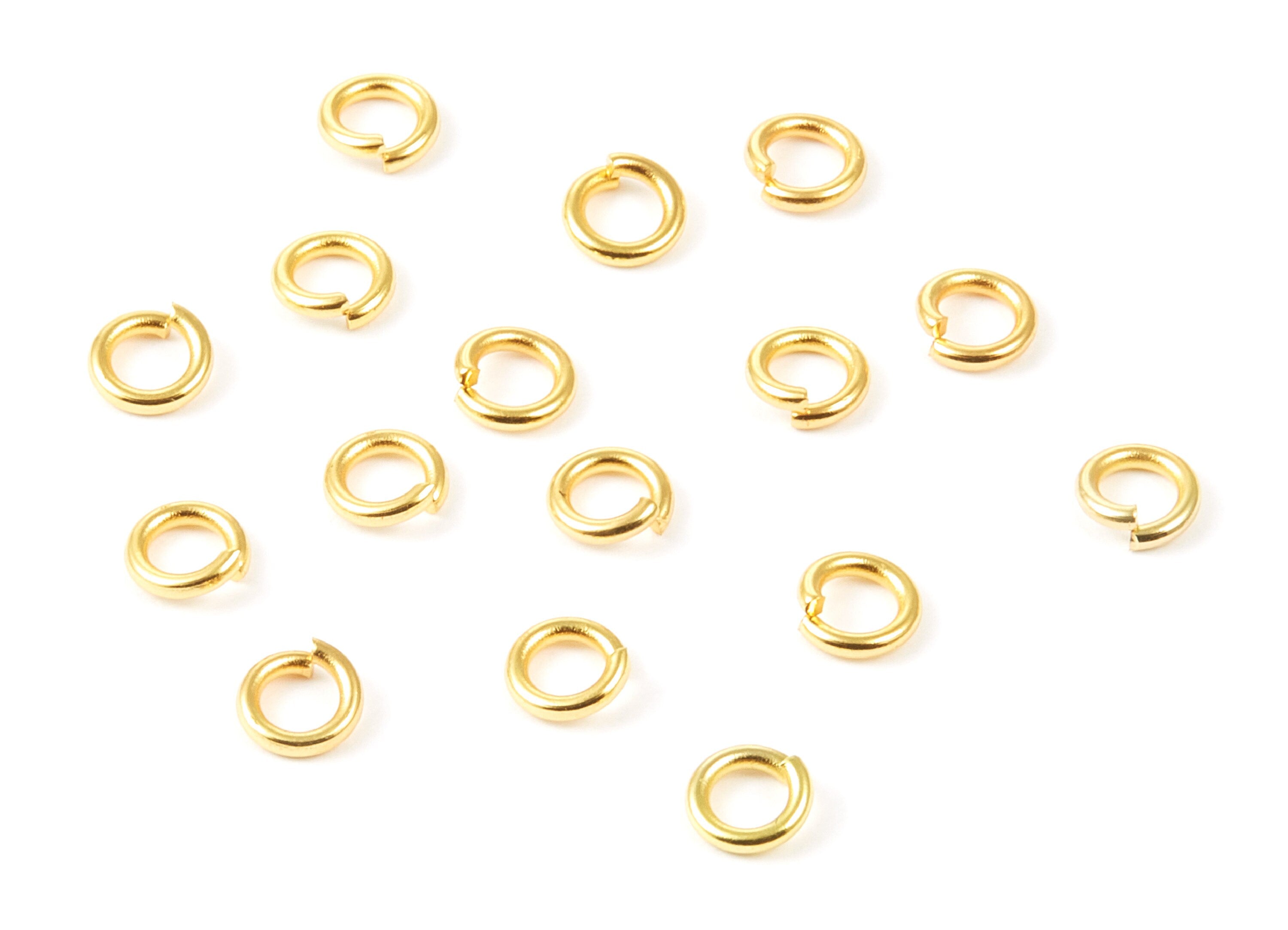 Brass Open Jump Rings - 5x1mm - Gold Tone Plated - Brass Open Jump Rings - Jewelry Supplies - PP1618G - DOMEDBAZAAR