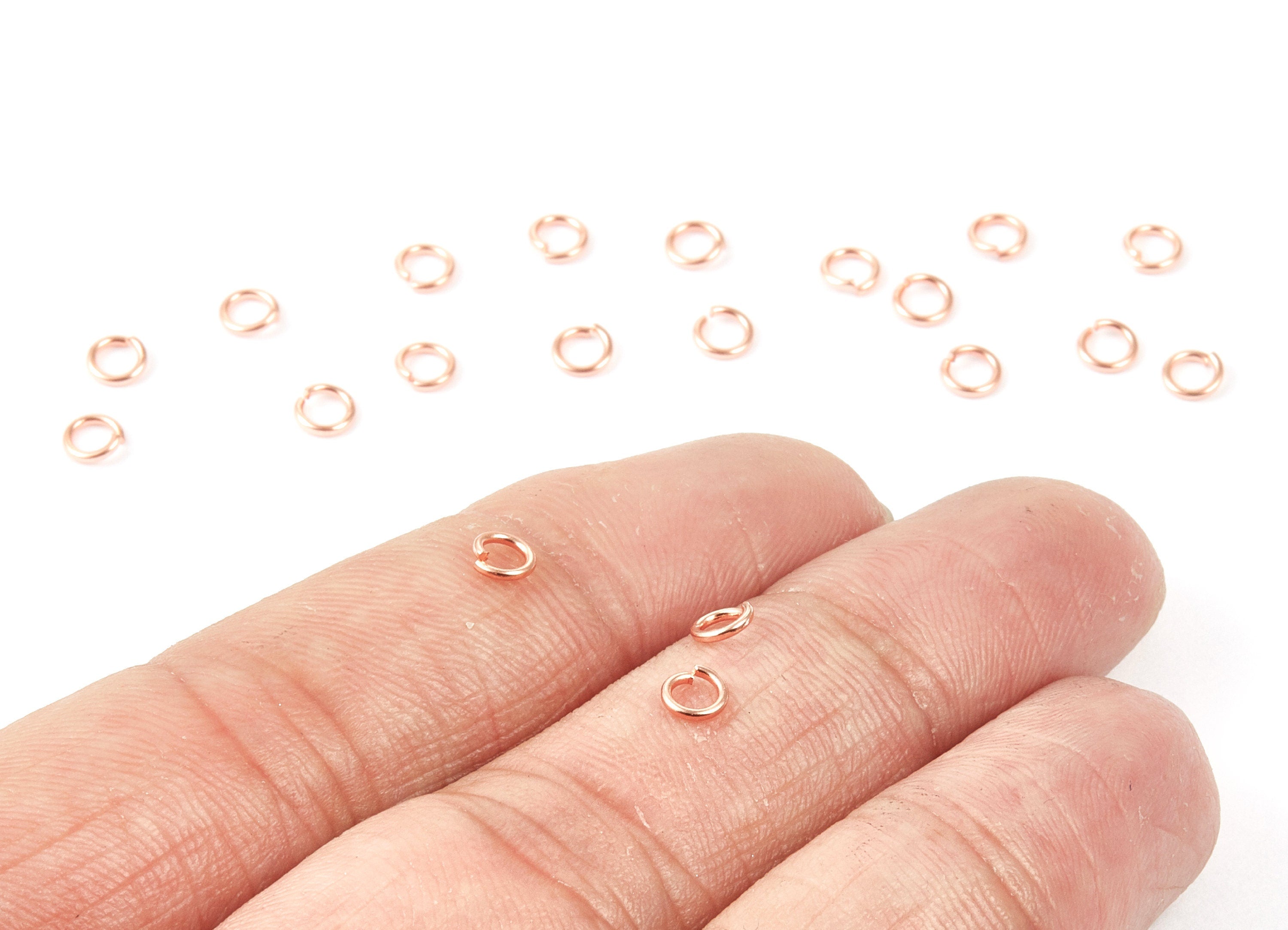 Brass Open Jump Rings - 4x0.7mm - Rose Tone Plated - Brass Open Jump Rings - Jewelry Supplies - PP1633R - DOMEDBAZAAR