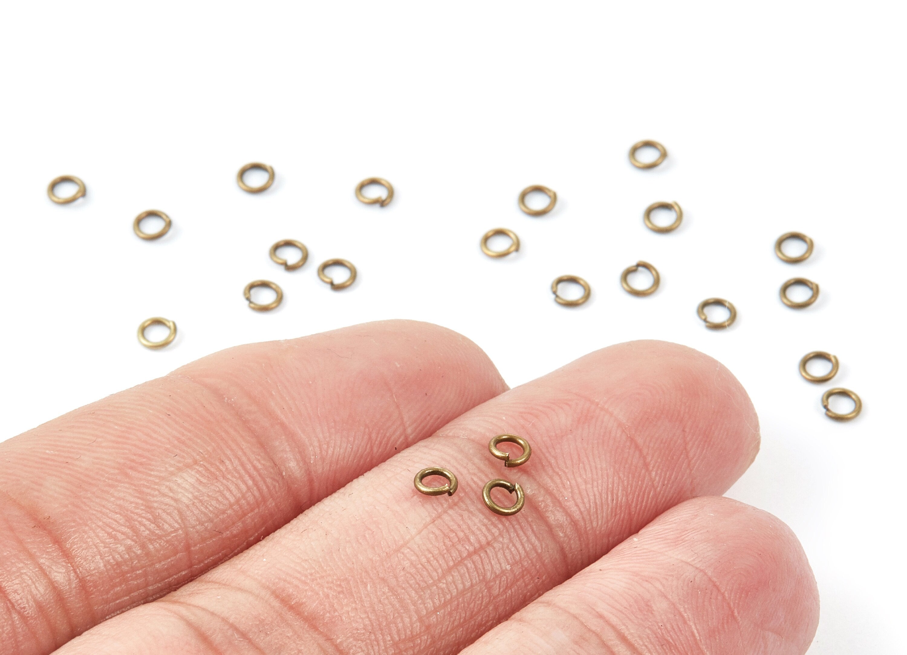 Brass Open Jump Rings - 3x0,6mm - Antique Bronze Tone Plated - Brass Open Jump Rings - Jewelry Supplies - PP1637AB - DOMEDBAZAAR