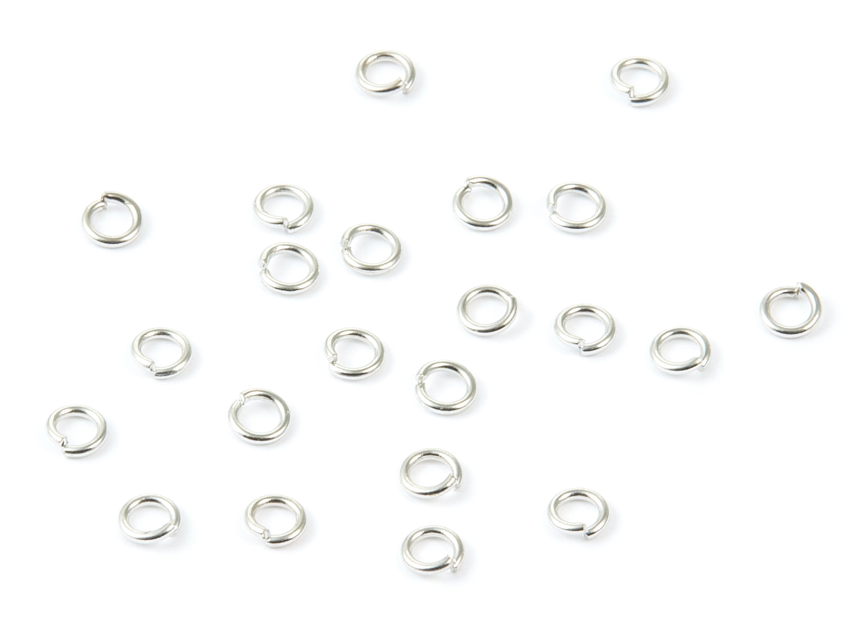 Brass Open Jump Rings - 3x0,6mm - Silver Tone Plated - Brass Open Jump Rings - Jewelry Supplies - PP1637S - DOMEDBAZAAR