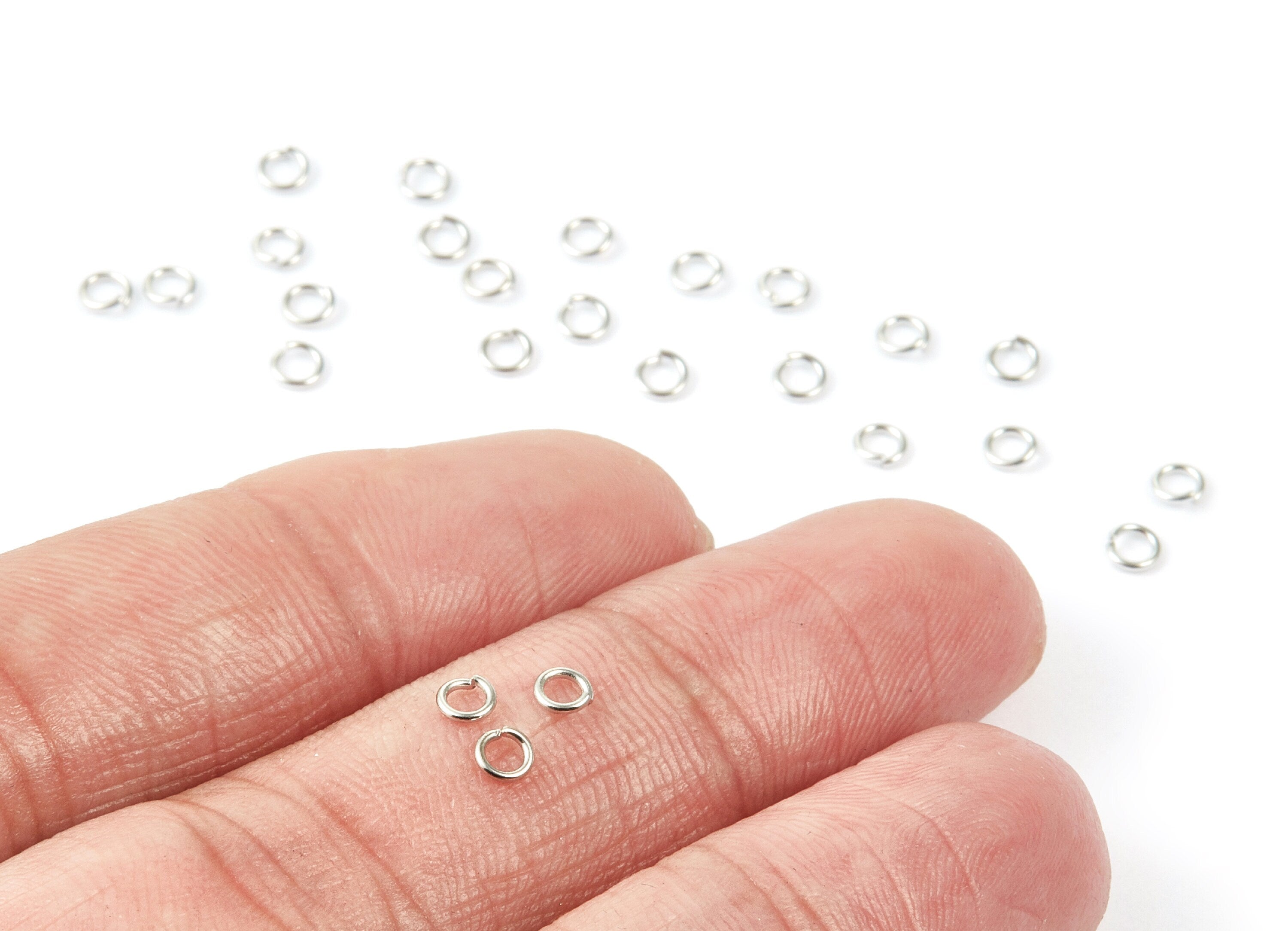 Brass Open Jump Rings - 3x0,6mm - Silver Tone Plated - Brass Open Jump Rings - Jewelry Supplies - PP1637S - DOMEDBAZAAR