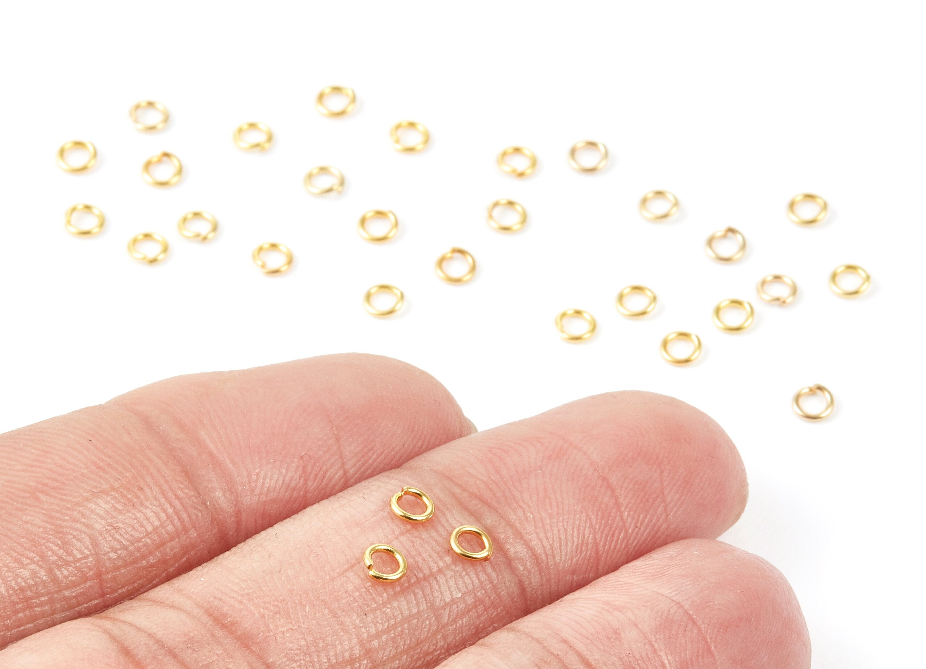 Brass Open Jump Rings - 3x0.6mm - Gold Tone Plated - Brass Open Jump Rings - Jewellery Supplies - PP1637G - DOMEDBAZAAR