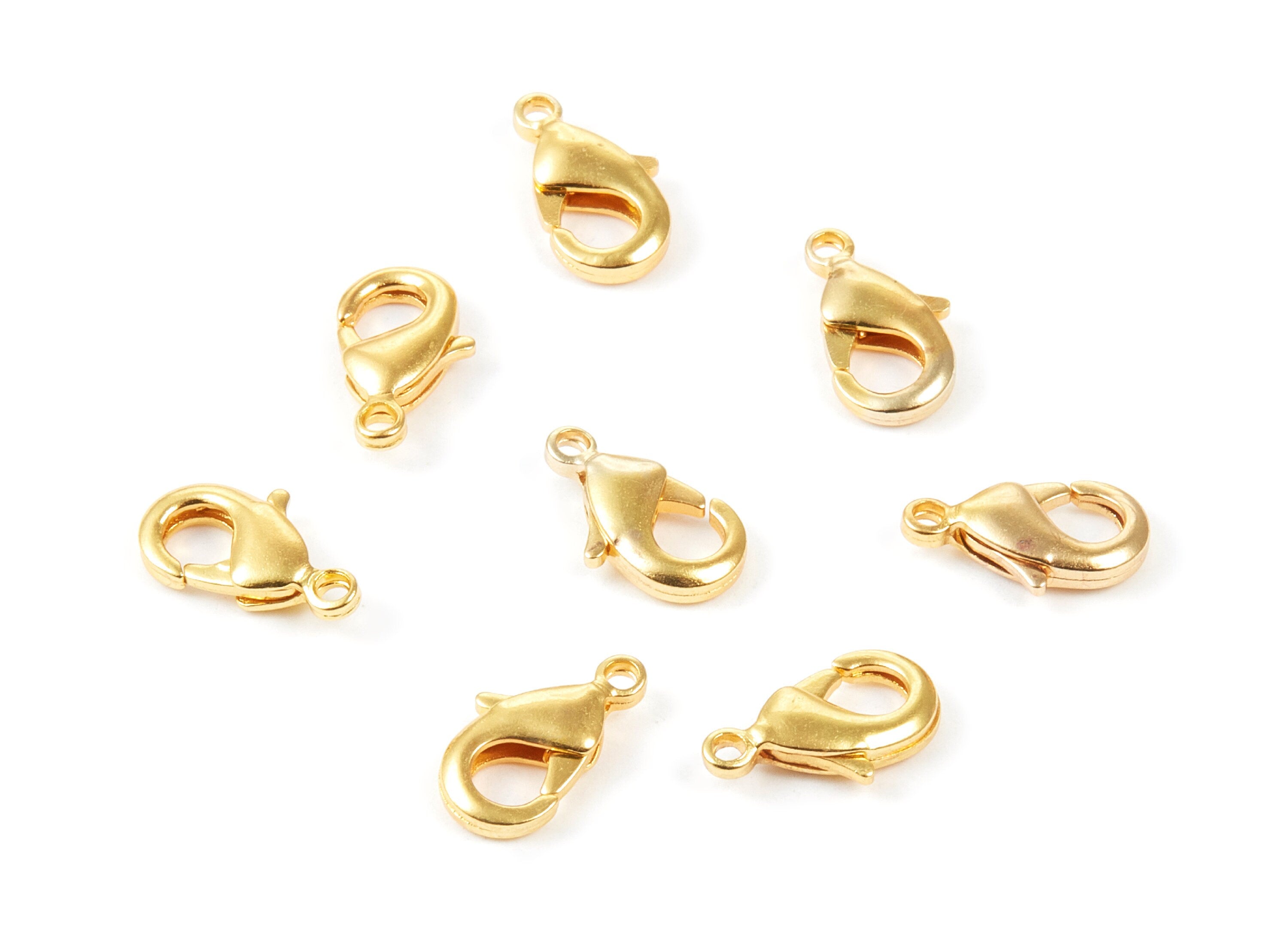 Brass Parrot Clasp - 902 Gold Tone Plated Brass Lobster Claw Clasps - Jewelry Supplies - 12mm x 6,45mm - PP1656G - DOMEDBAZAAR