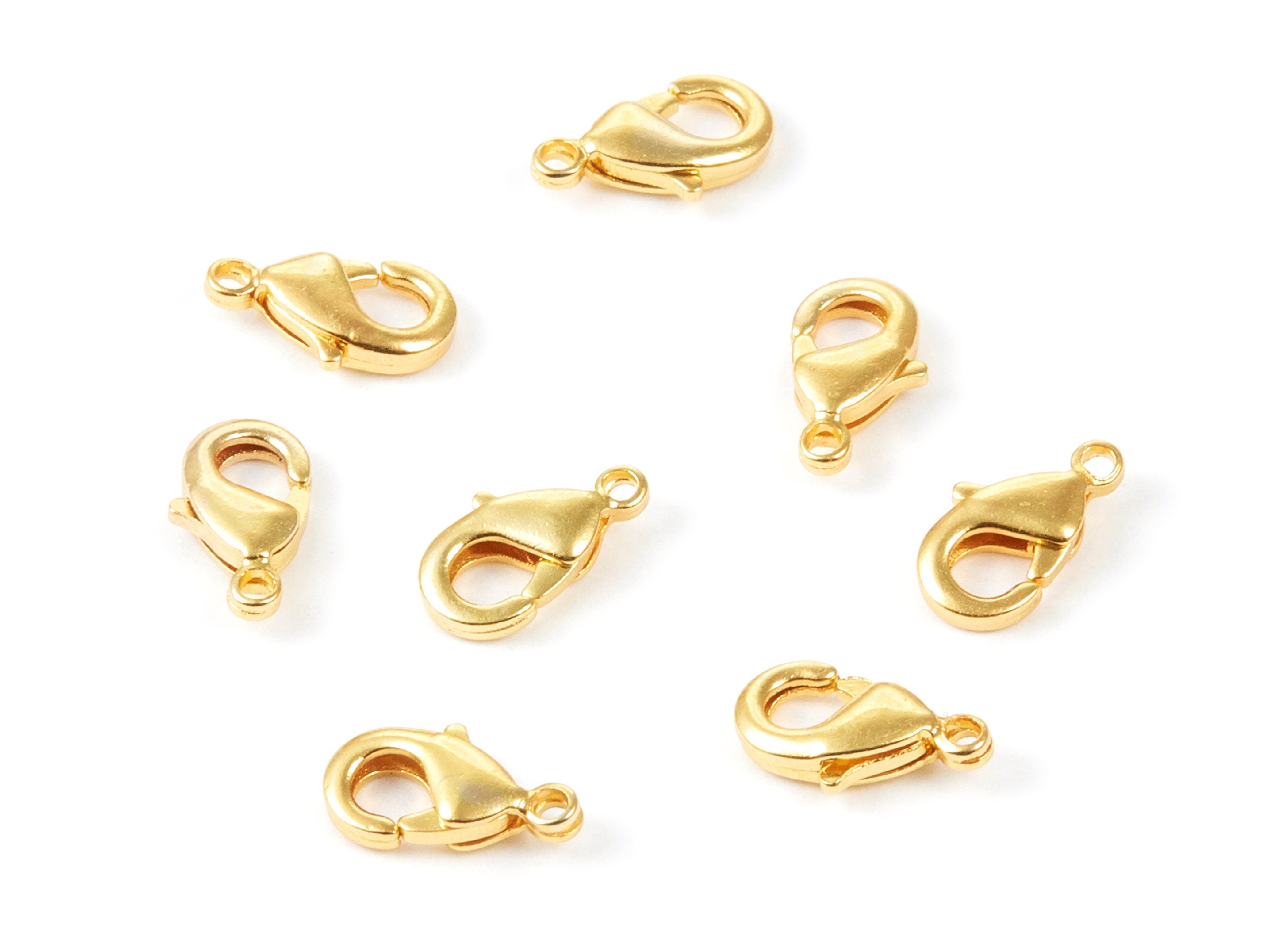 Brass Parrot Clasp - 90 Gold Tone Plated Brass Lobster Claw Clasps - Jewelry Supplies - 10x5,24mm - PP1658G - DOMEDBAZAAR