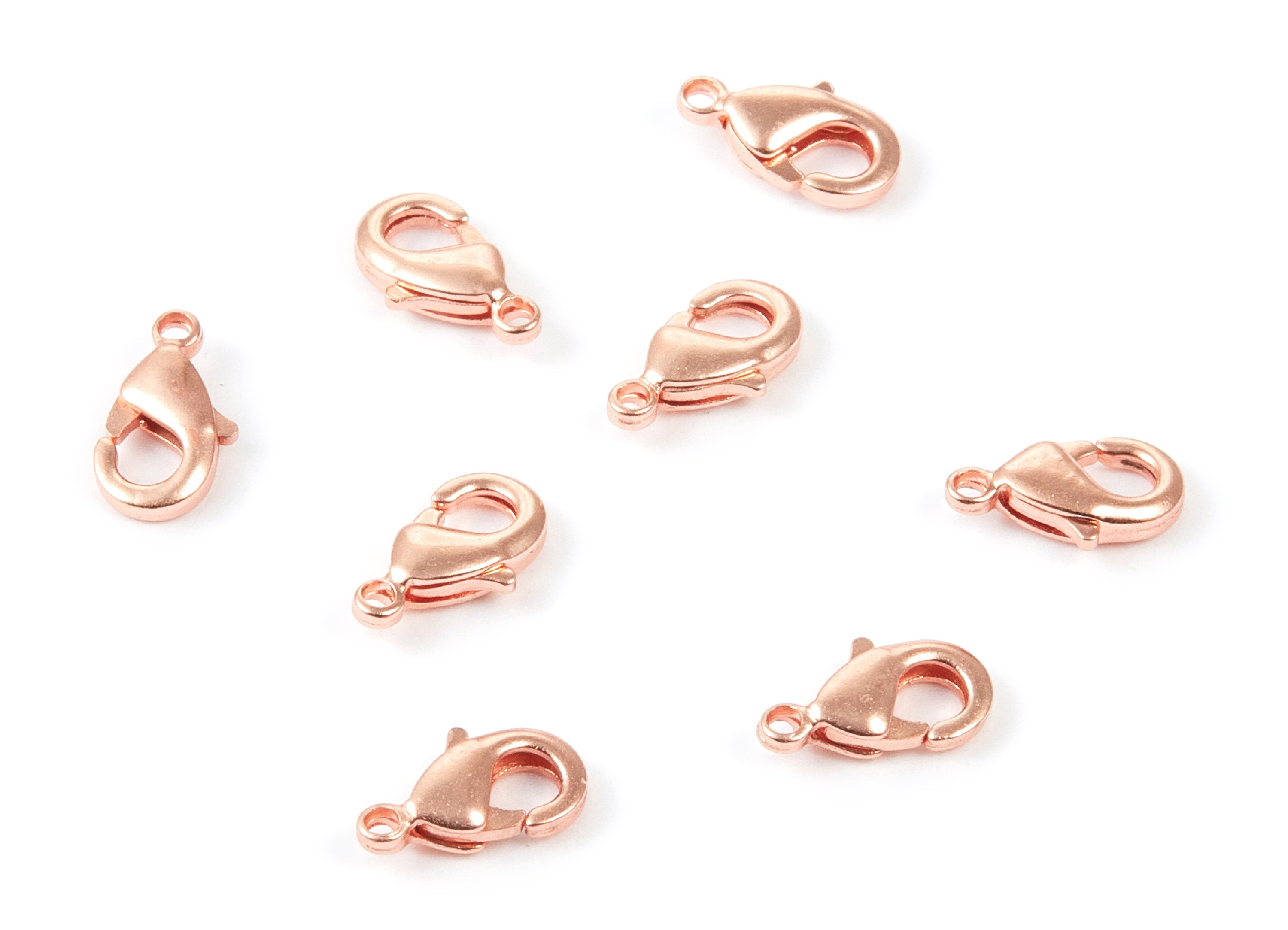 Brass Parrot Clasp - 901 Rose Tone Plated Brass Lobster Claw Clasps - Jewelry Supplies - 10x5,24mm - PP1658R - DOMEDBAZAAR