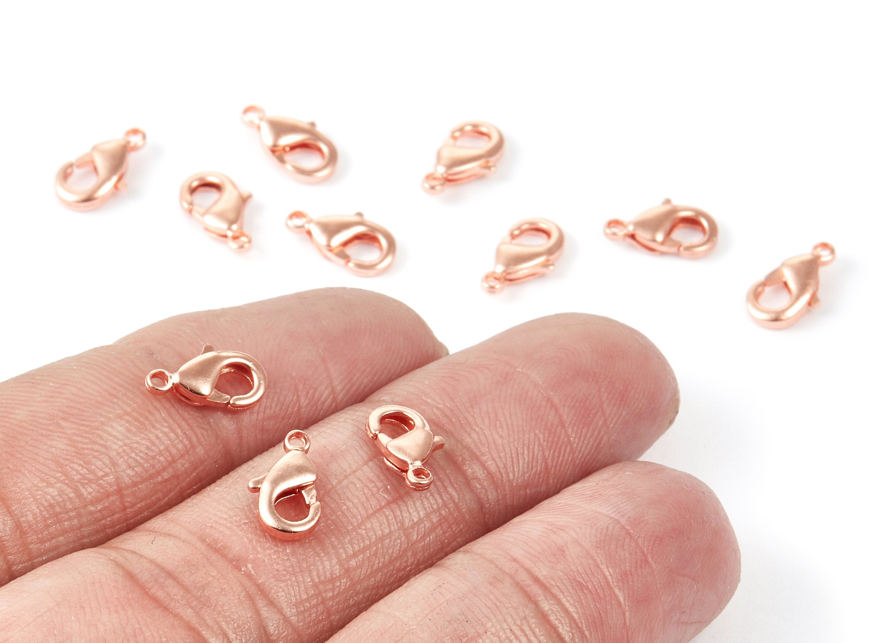 Brass Parrot Clasp - 901 Rose Tone Plated Brass Lobster Claw Clasps - Jewelry Supplies - 10x5,24mm - PP1658R - DOMEDBAZAAR