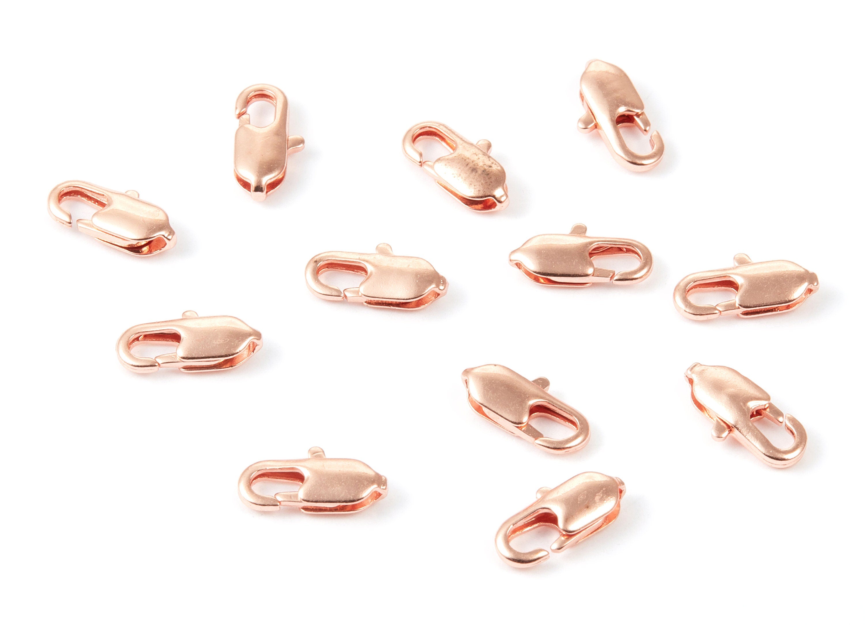 Brass Parrot Clasp - 802 Rose Tone Plated Brass Lobster Claw Clasps - Jewelry Supplies - 11,84x5,7mm - PP1660R - DOMEDBAZAAR