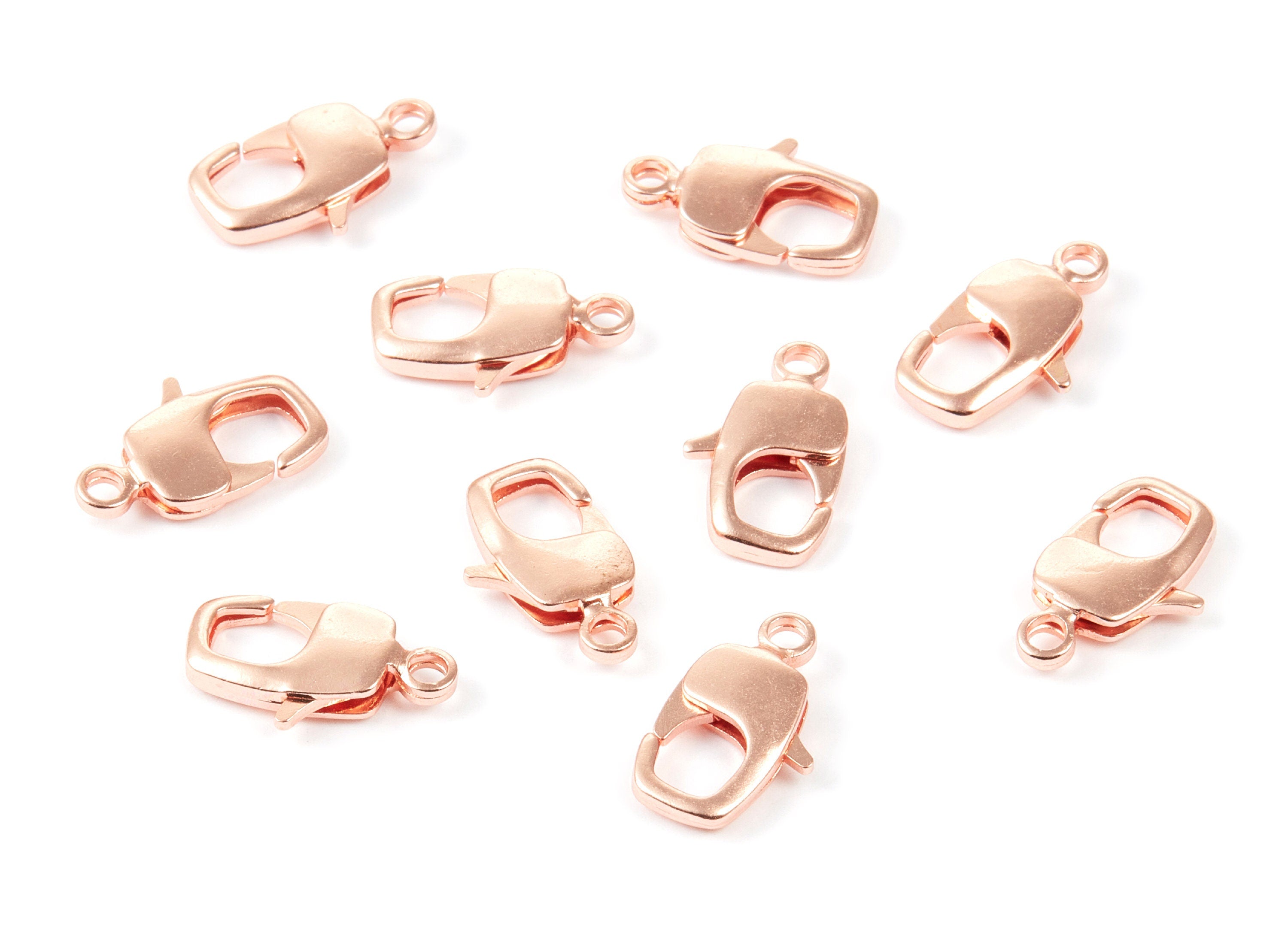 Brass Parrot Clasp - 17mm - Rose Tone Plated Brass Lobster Claw Clasps - Jewelry Supplies - 16,2x9,73mm - PP1661R - DOMEDBAZAAR