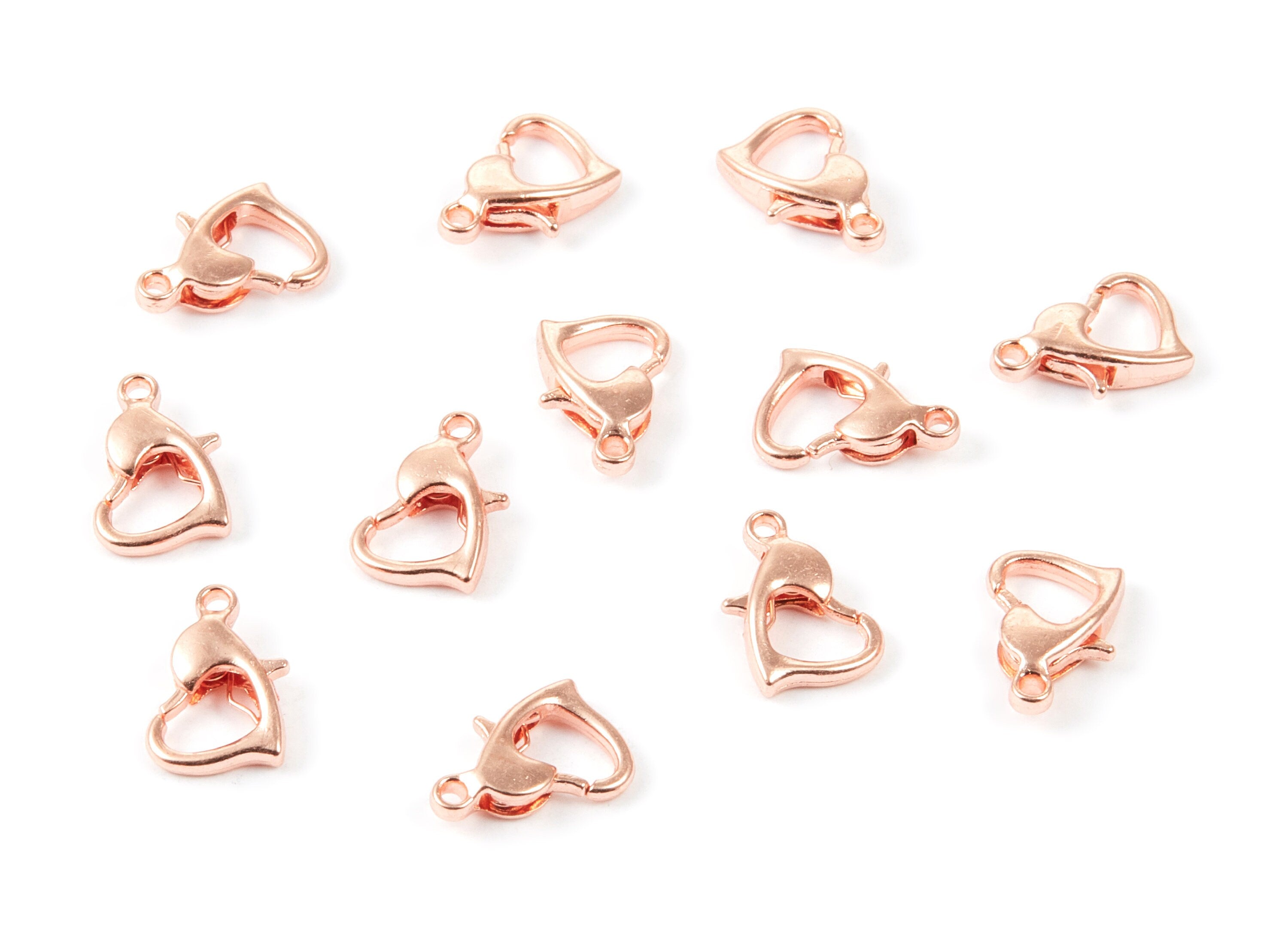 Brass Heart Parrot Clasp - Rose Tone Plated - Brass Heart Lobster Claw Clasps - Jewelry Supplies - 10,5x6,97mm - PP1698R - DOMEDBAZAAR