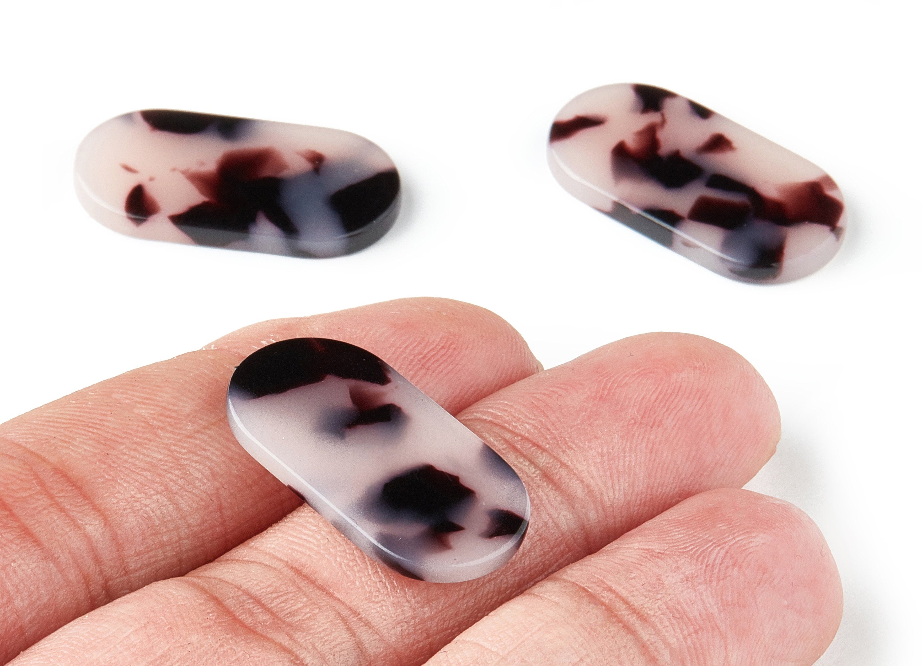 Acetate Acrylic Earring Charm - Blonde Tortoise Shell Earrings - Oval Charm Without Hole - Color CodeA09 - 26.63x13.9x2.7mm - AC1156UU - DOMEDBAZAAR
