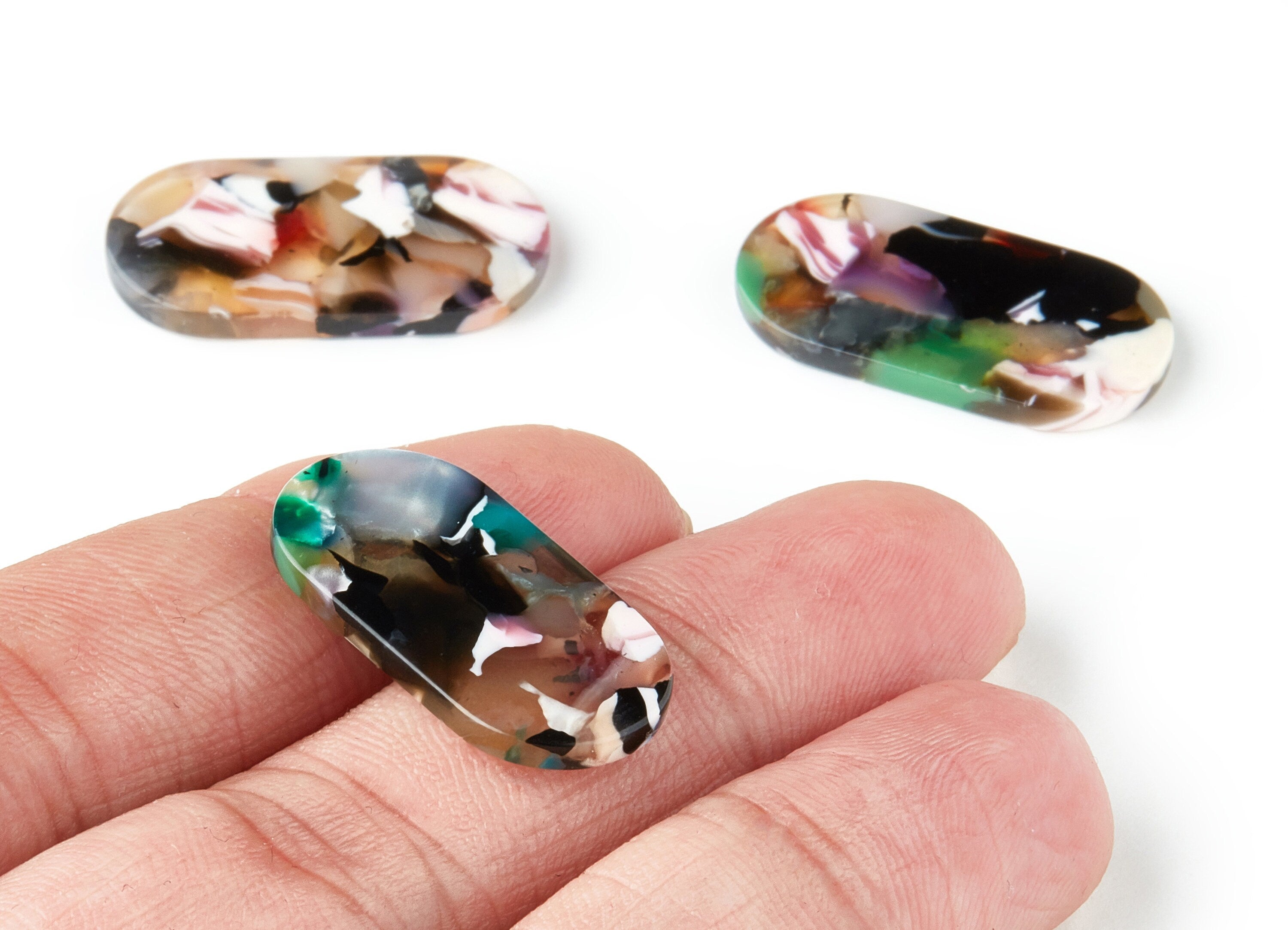 Acetate Oval Earring Charms - Oval Pendant - Earring Findings - Jewelry Supplies - Color CodeA60 - 26.65x13.9x2.63mm - AC1156EE - DOMEDBAZAAR