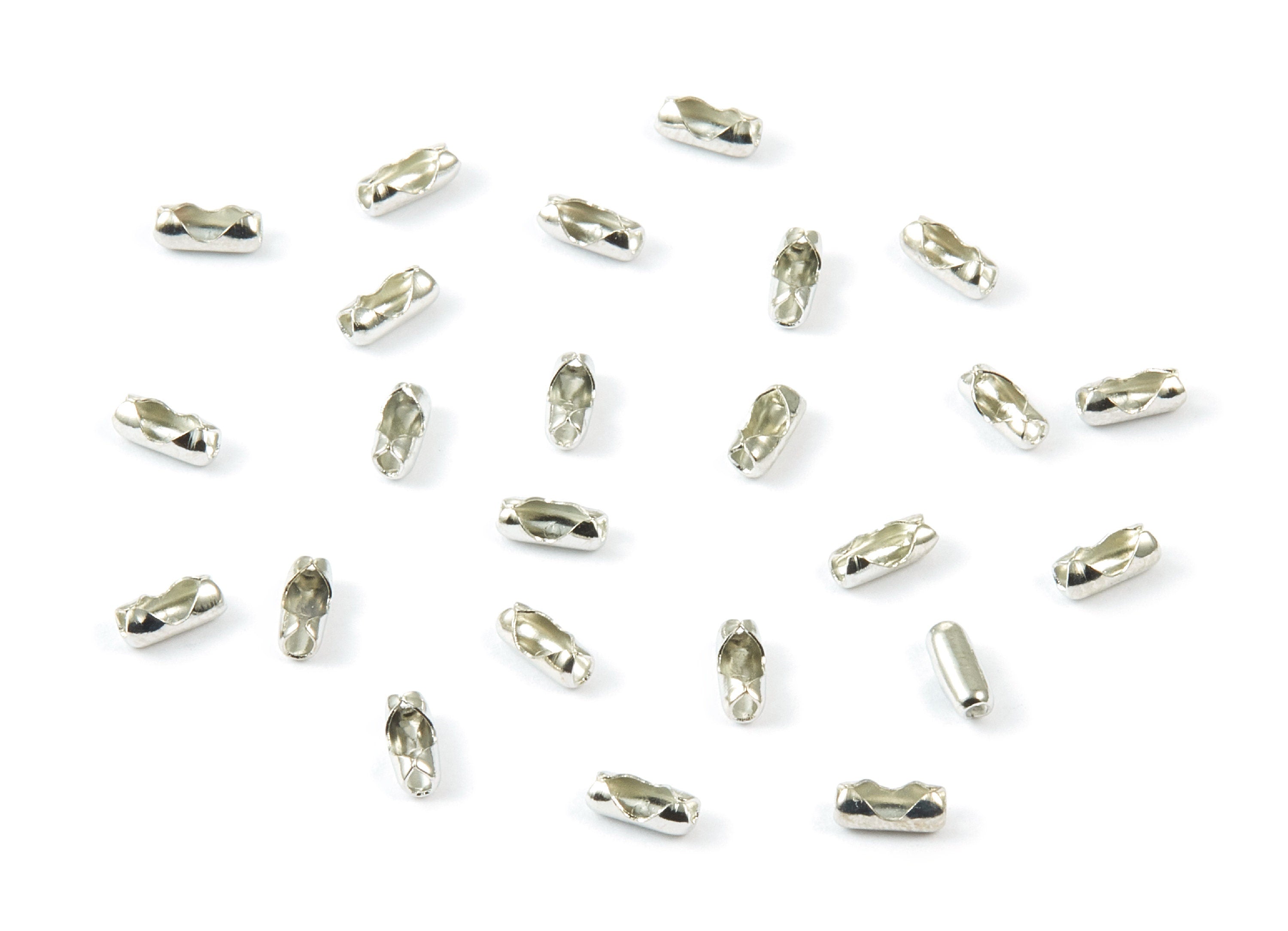 Ball Chain Connector - 1.5 Silver Tone Plated Brass - Brass Connector Clasp - Jewelry Supplies - 5.77x2.42mm - PP1693S - DOMEDBAZAAR