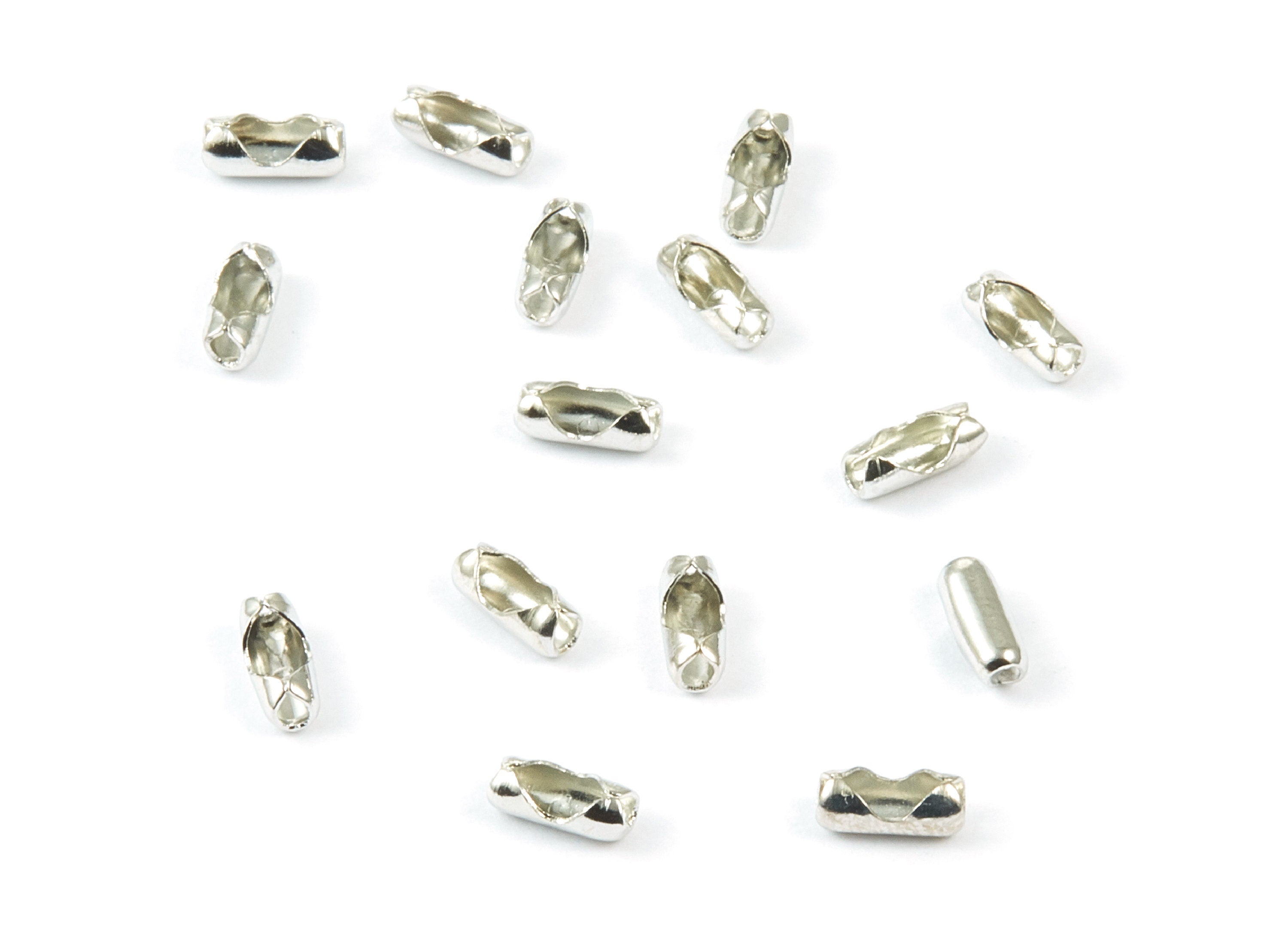 Ball Chain Connector - 1.5 Silver Tone Plated Brass - Brass Connector Clasp - Jewelry Supplies - 5.77x2.42mm - PP1693S - DOMEDBAZAAR