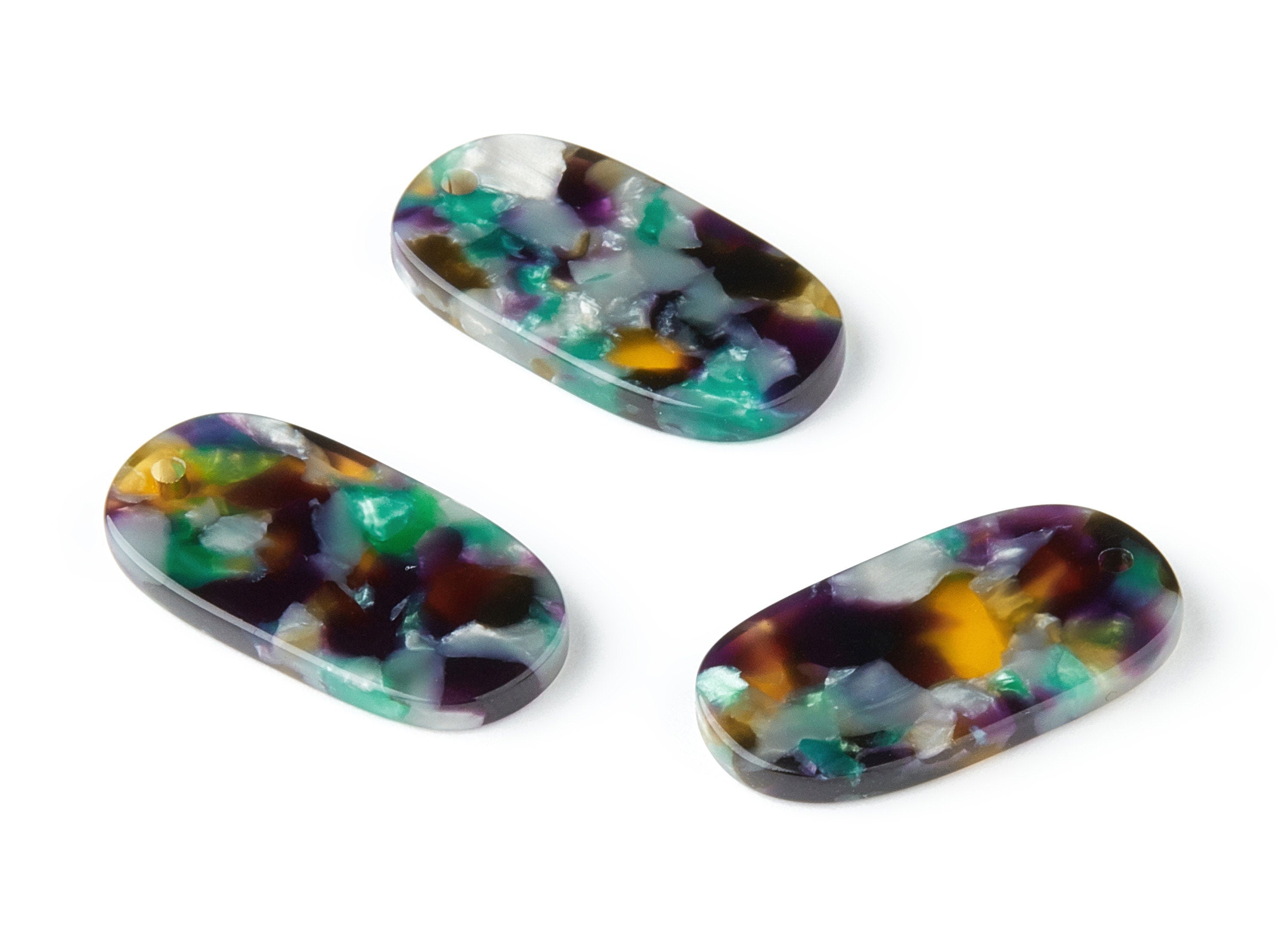 Acetate Oval Earring Charms - Oval Pendant - 1 Hole - Earring Findings - Jewelry Supplies - Color Code:A50 - 26.63x13.9x2.7mm - AC1156AP - DOMEDBAZAAR