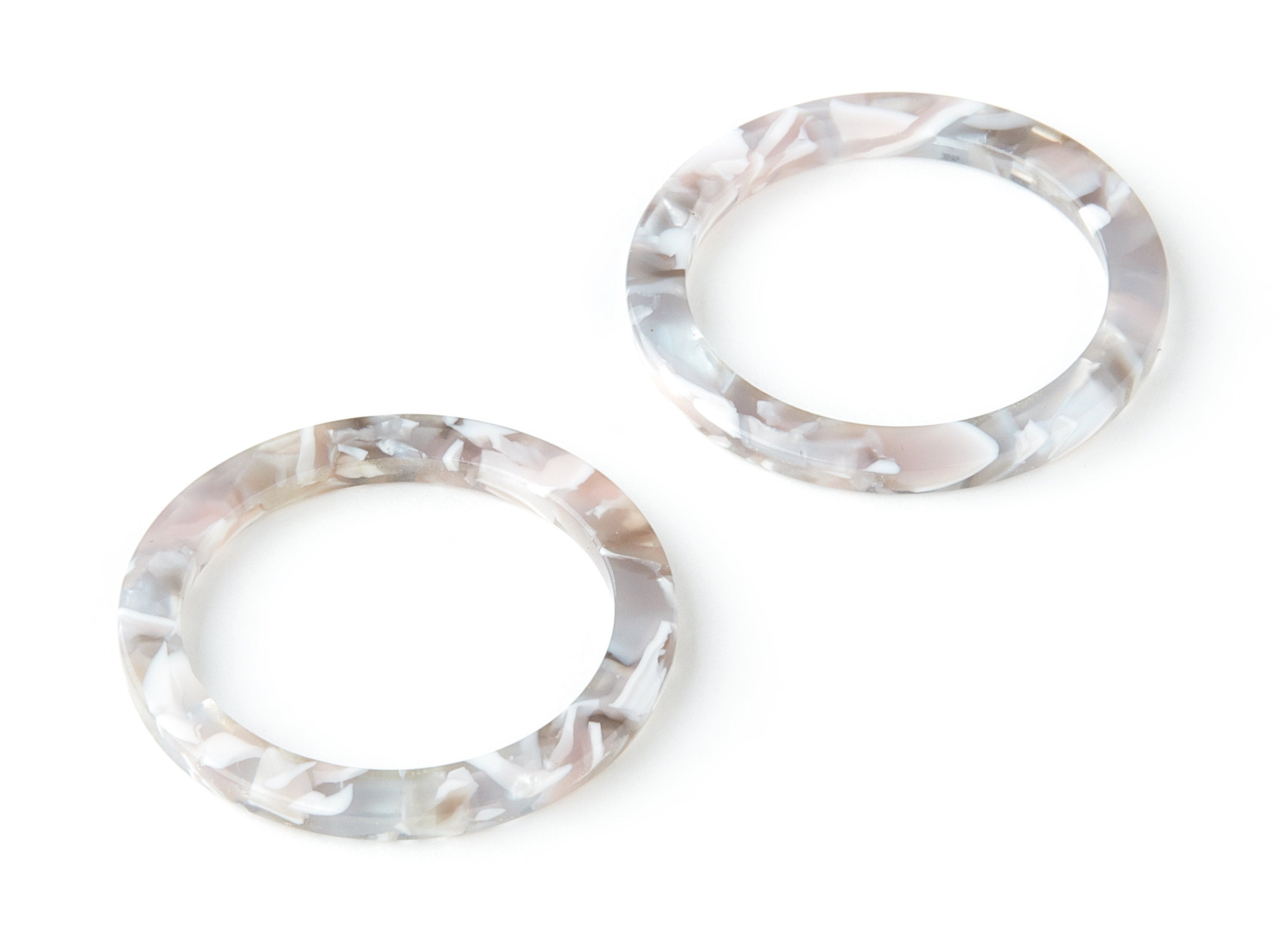 Acetate Hoop Earring Charms - Circle Shaped Charms - Earring Findings - Jewelry Supplies - Color Code:A13 - 30x30x2.75mm - AC1119FF - DOMEDBAZAAR