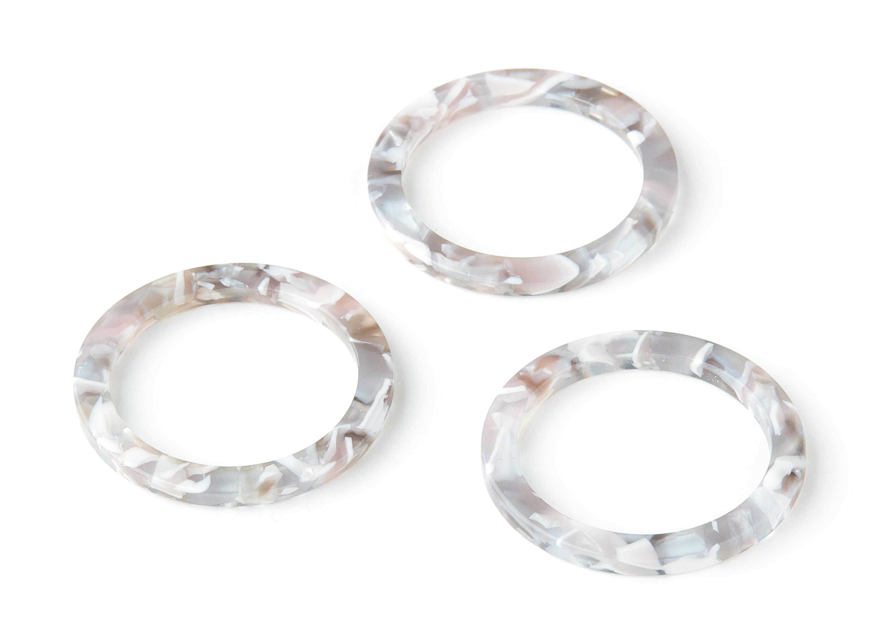 Acetate Hoop Earring Charms - Circle Shaped Charms - Earring Findings - Jewelry Supplies - Color Code:A13 - 30x30x2.75mm - AC1119FF - DOMEDBAZAAR