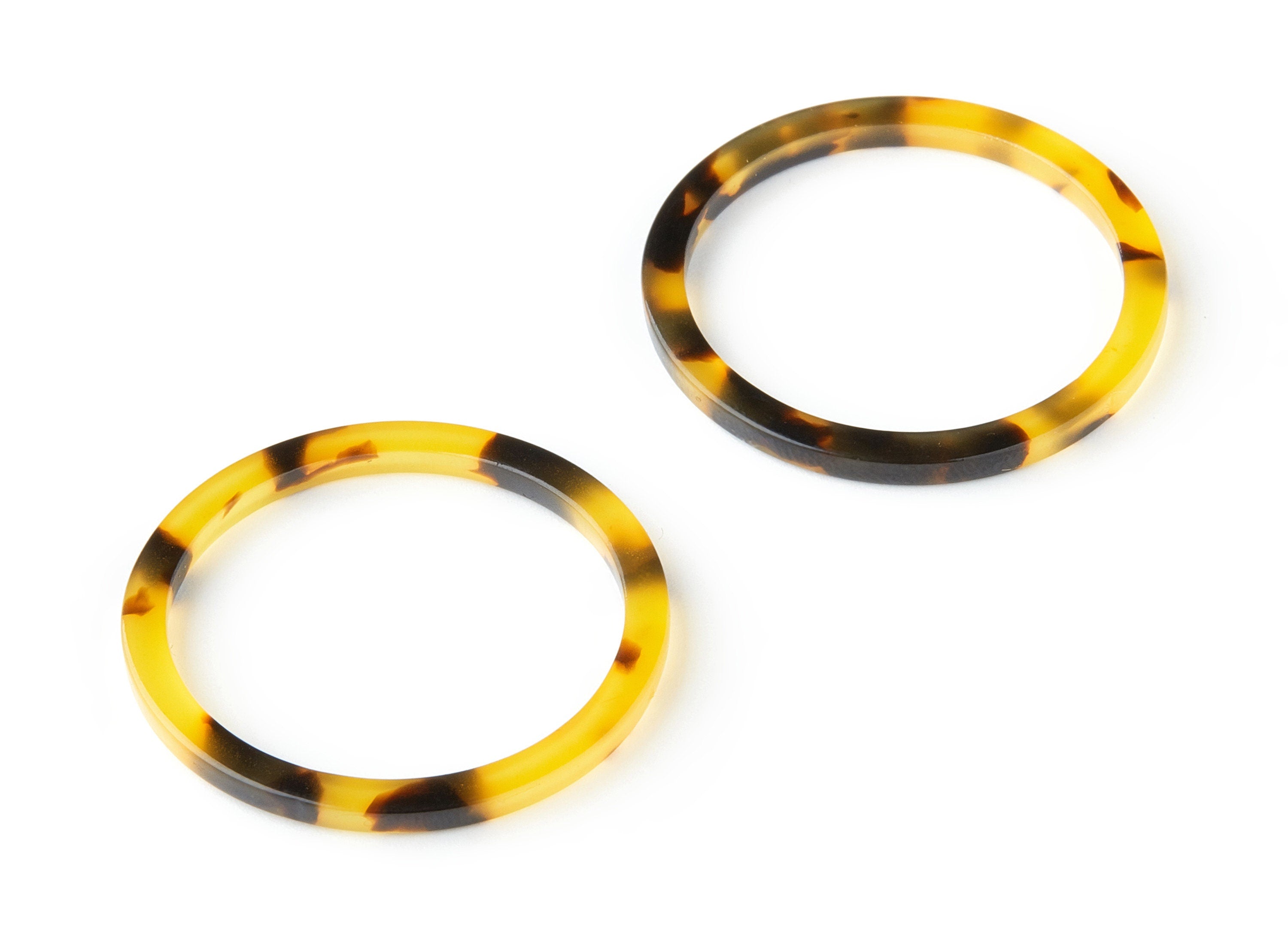 Acetate Circle Charms - Tortoise Shell Earring - Circle Earring & Pendant - Jewelry Making Supplies - Color Code:A02 - 32x32x2.5mm- AC1043CC - DOMEDBAZAAR