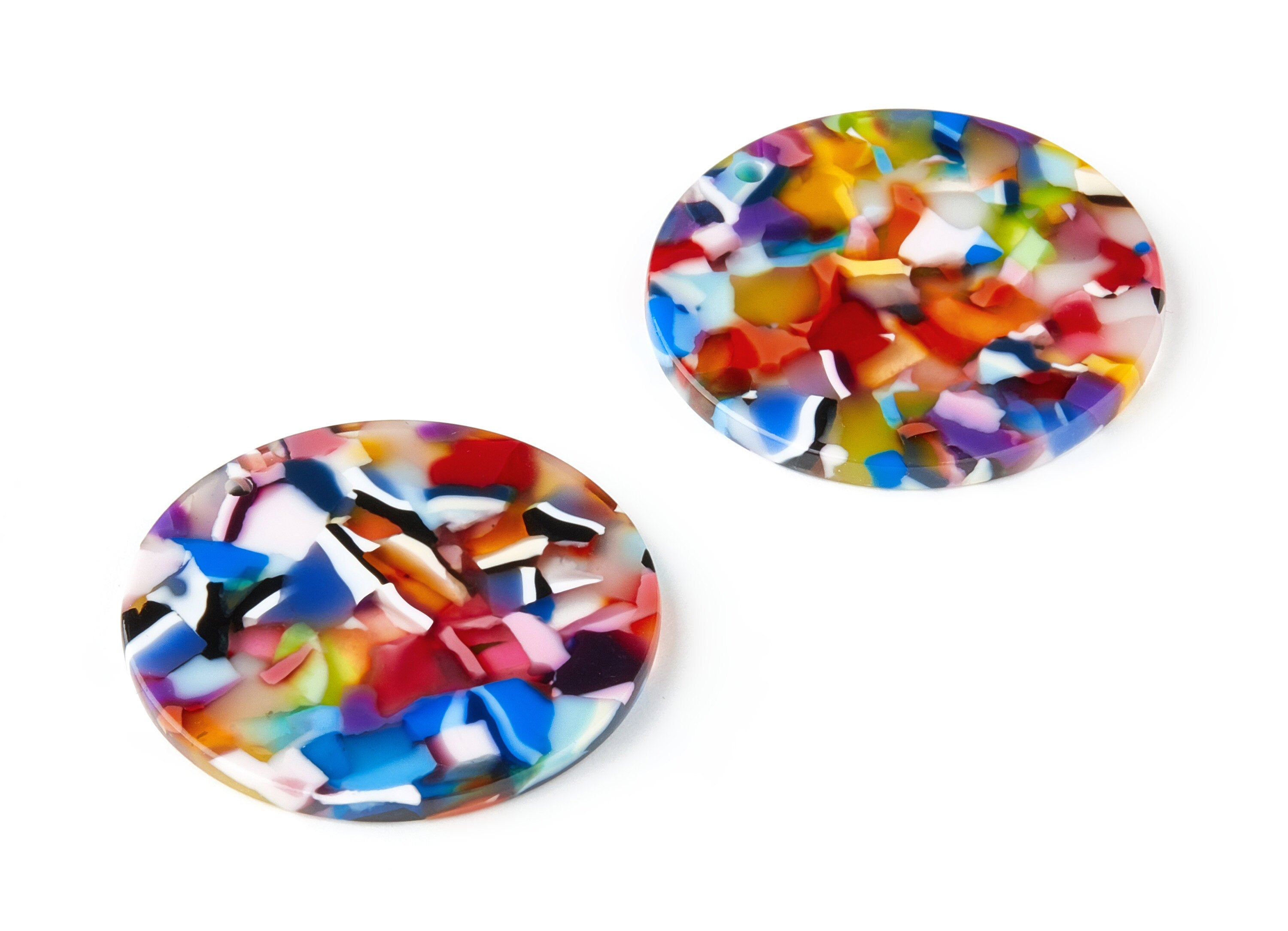 Acetate Coin Earring Charms - Coin Shaped Pendant - Earring Findings - Jewelry Supplies - Color Code: A21 - 34.43x34.43x2.5mm - AC1135P - DOMEDBAZAAR