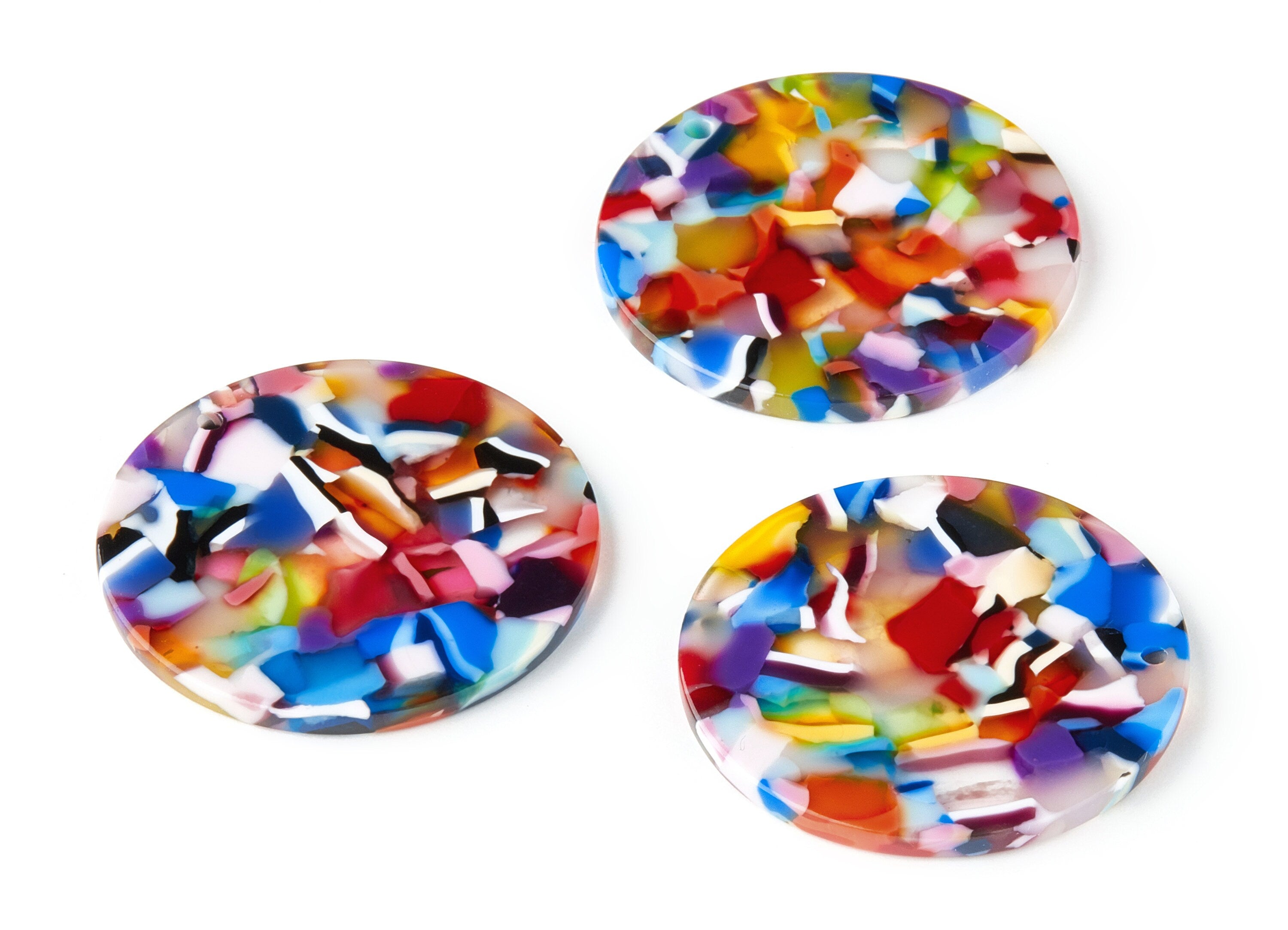Acetate Coin Earring Charms - Coin Shaped Pendant - Earring Findings - Jewelry Supplies - Color Code: A21 - 34.43x34.43x2.5mm - AC1135P - DOMEDBAZAAR