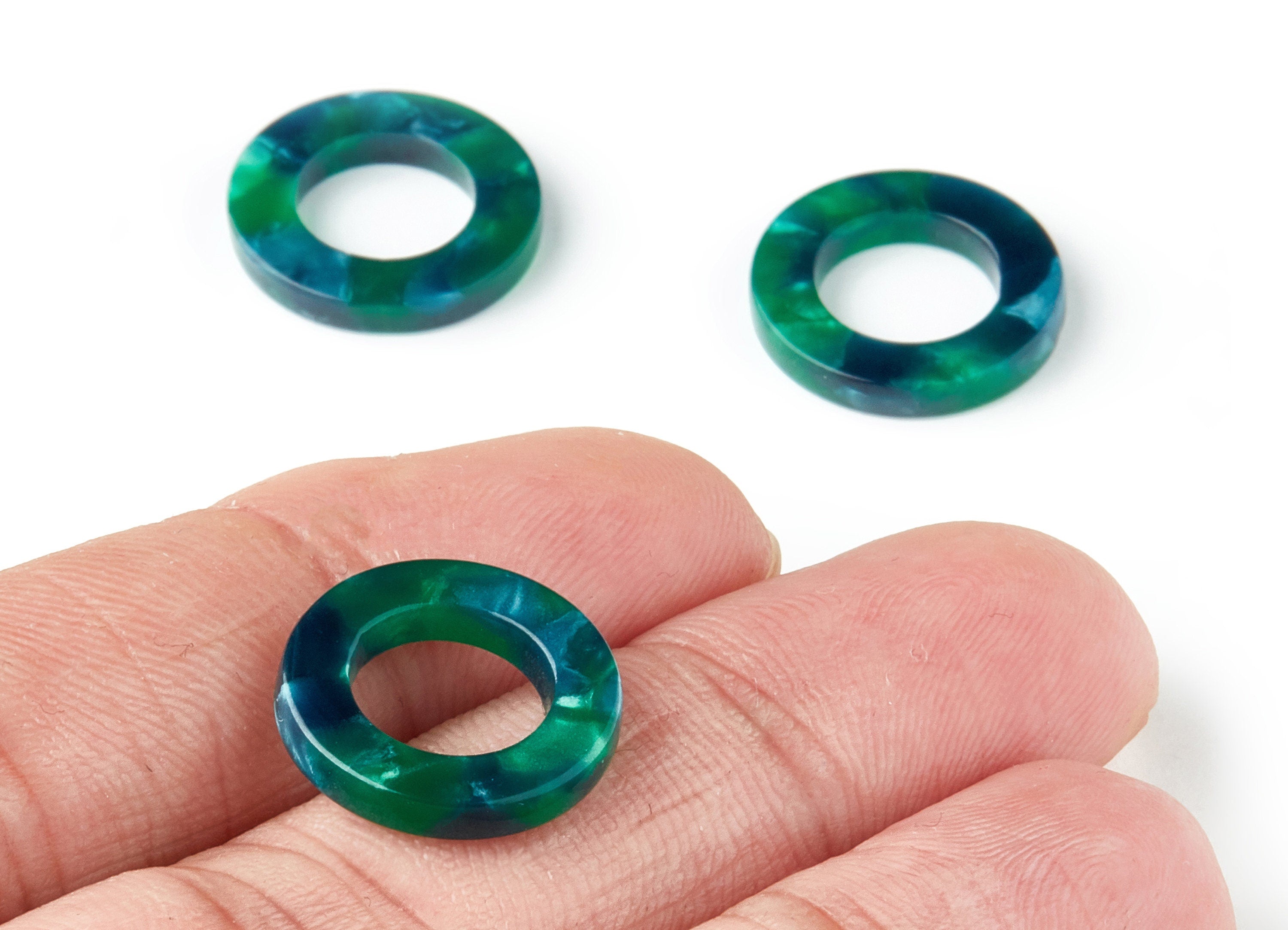Acetate Hoop Earring Charm - Circle Shaped Charms - Earring Findings - Jewelry Supplies - Color Code:A13 - 15.9x15.9x2.66mm - AC1117CC - DOMEDBAZAAR