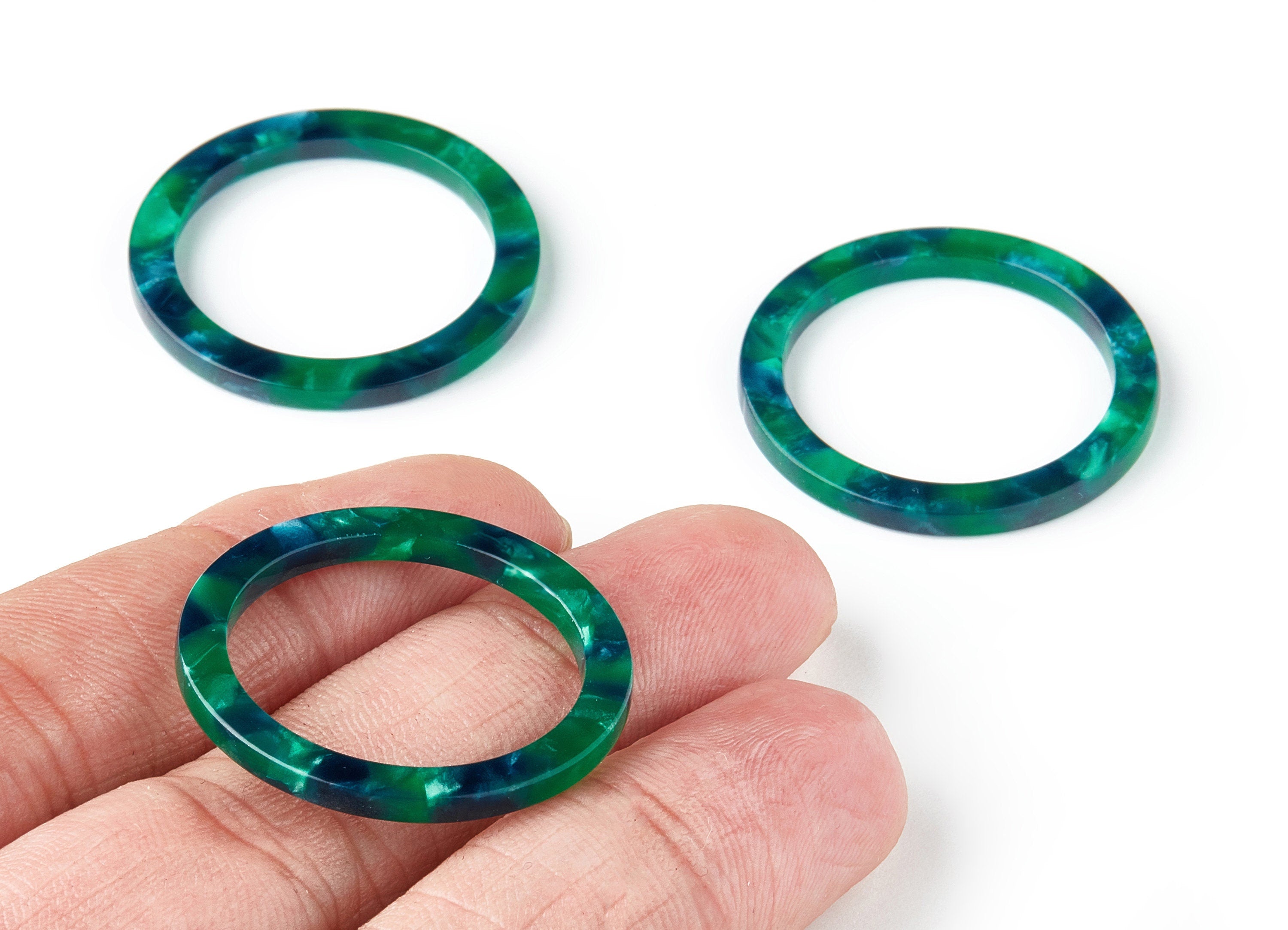 Acetate Hoop Earring Charms - Circle Shaped Pendant - Earring Findings - Jewelry Supplies - Color Code:A13 - 29.8x29.8x2.52mm - AC1119CC - DOMEDBAZAAR