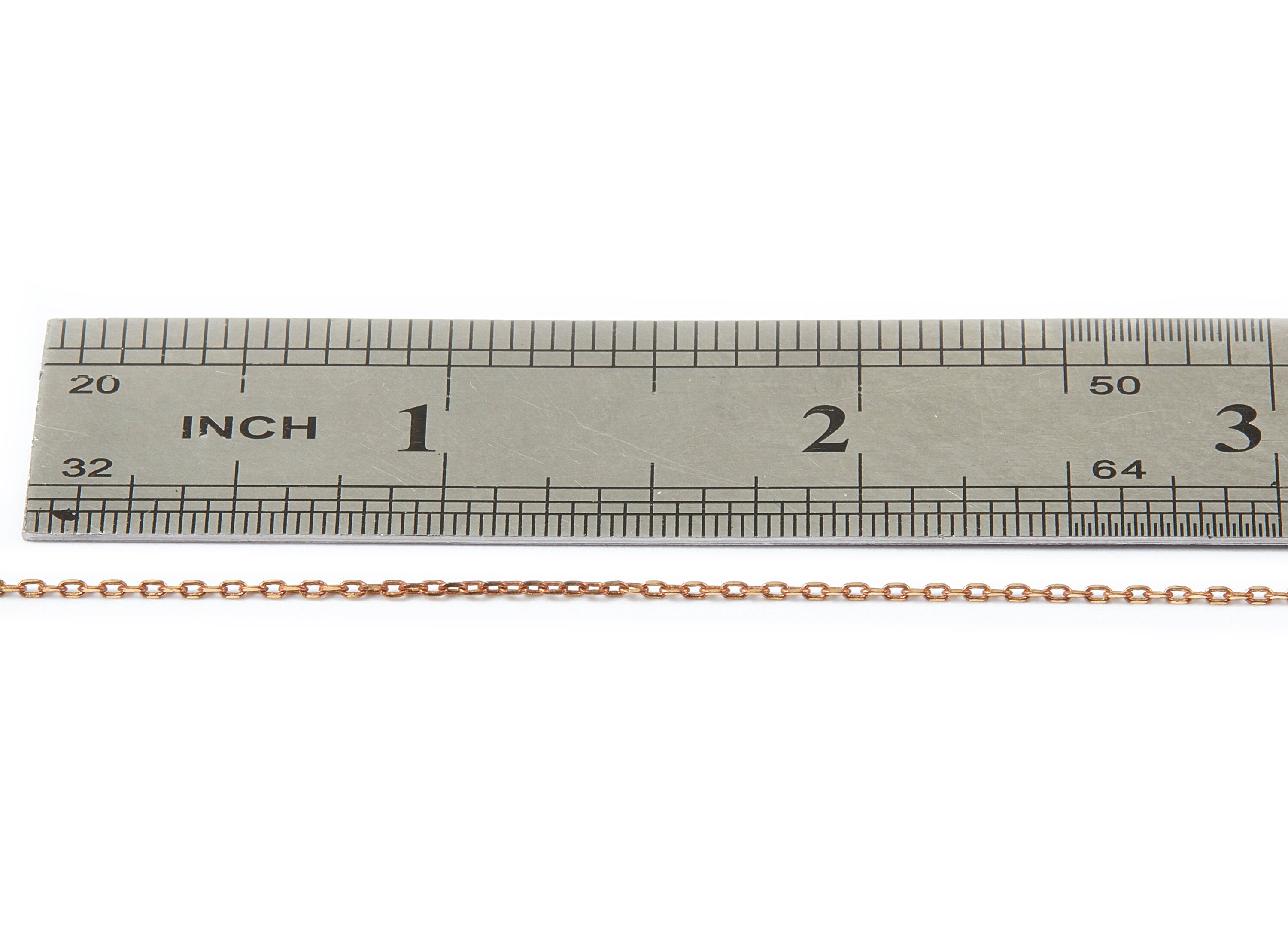 Faceted Soldered Flat Cable Chain - Raw Brass Chain - Solder Tiny Chain - "0.08"" x 0.04"" x 0.01" - CC1064 - DOMEDBAZAAR