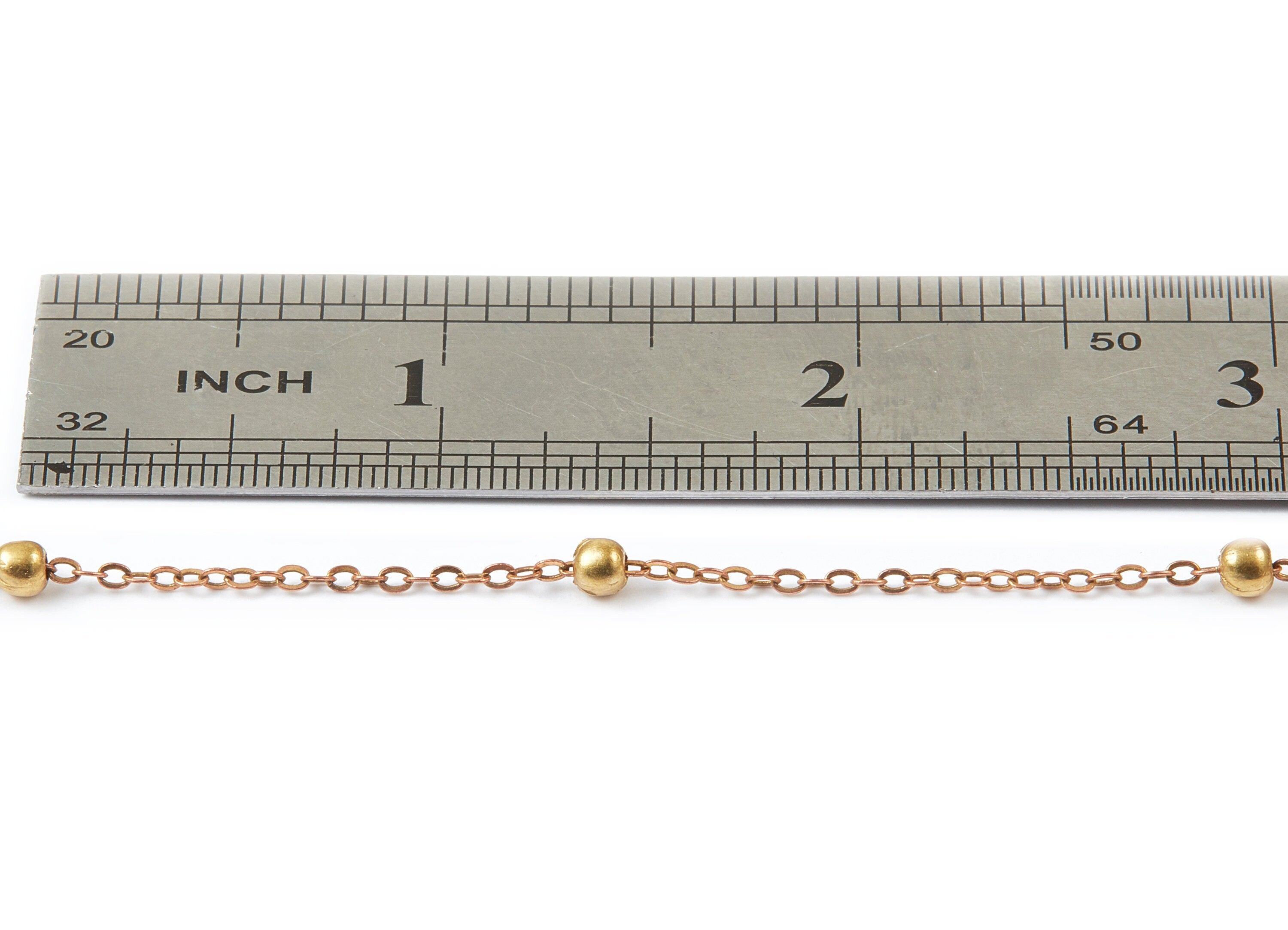 Ball Satellite Flat Cable Chain -Raw Brass Chain - Soldered - 0.08" x 0.07" x 0.01" - Necklace Bracelet Jewellery Making - CC1061 - DOMEDBAZAAR