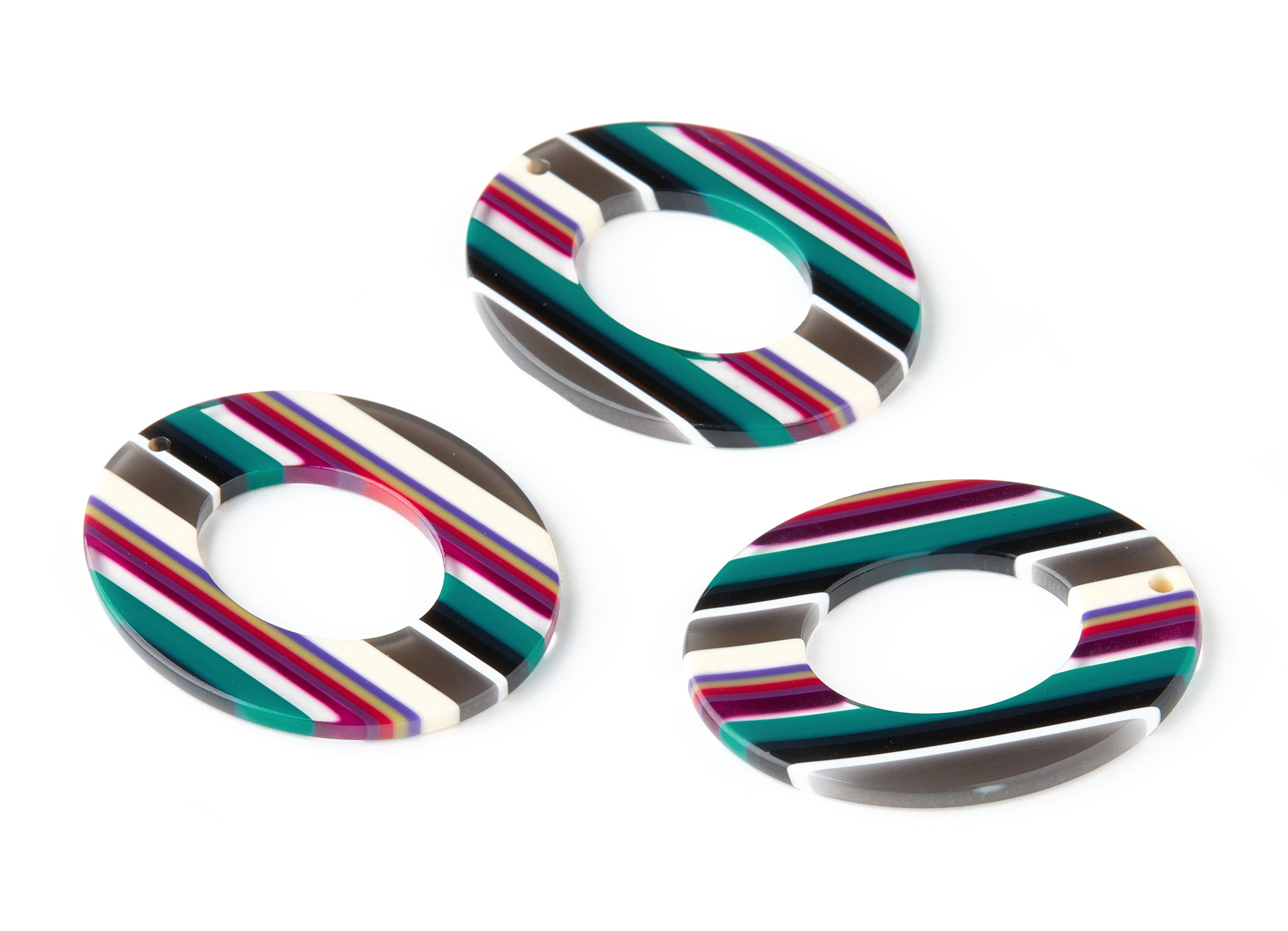 Acetate Oval Earring Charms - Acrylic Oval Pendant - Earring Findings - Jewelry Supplies - Color Code: A148 - 41.9x34.87x2.62mm - AC1202E - DOMEDBAZAAR