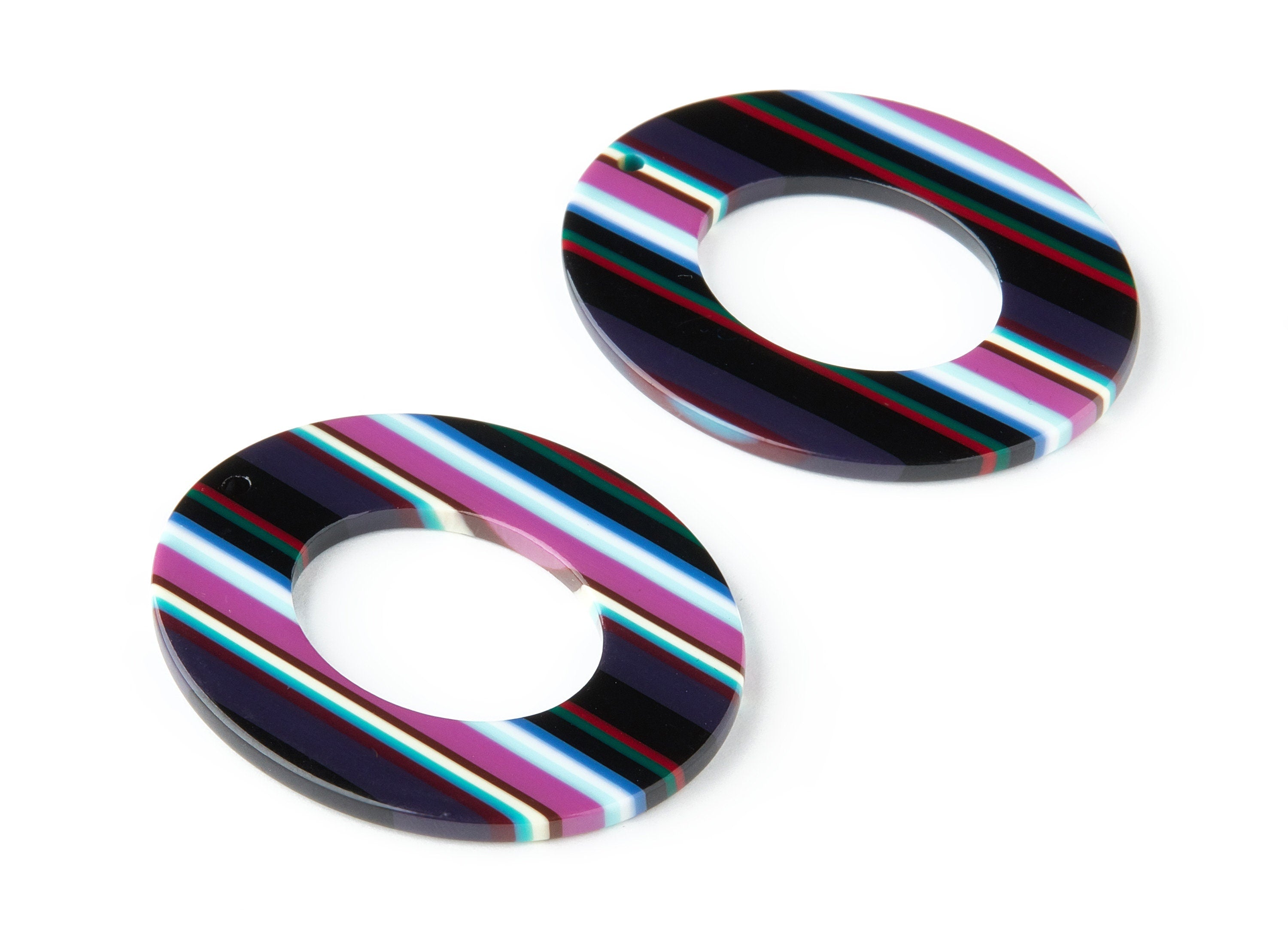 Acetate Oval Earring Charms - Acrylic Oval Pendant - Earring Findings - Jewelry Supplies - Color Code: A150 - 41.9x34.87x2.62mm - AC1202G - DOMEDBAZAAR