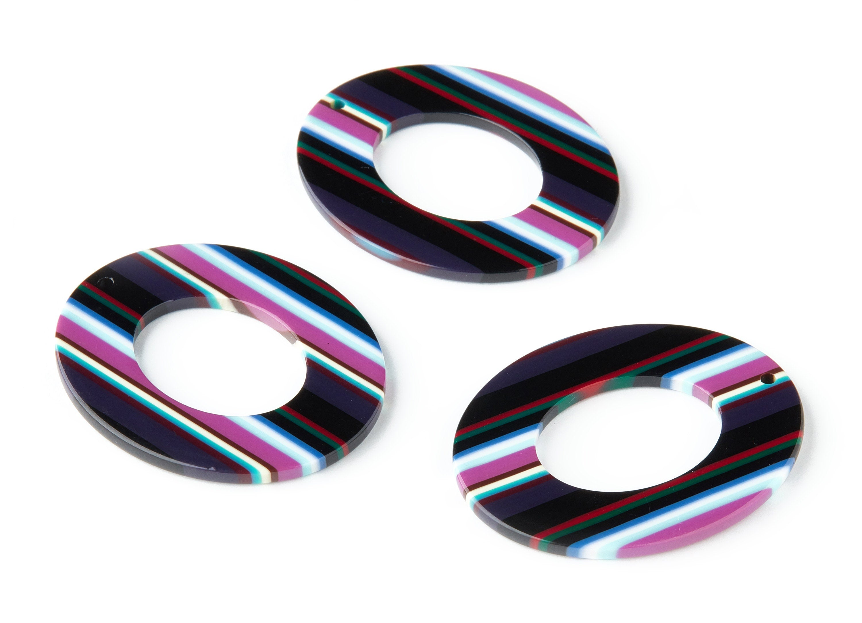 Acetate Oval Earring Charms - Acrylic Oval Pendant - Earring Findings - Jewelry Supplies - Color Code: A150 - 41.9x34.87x2.62mm - AC1202G - DOMEDBAZAAR