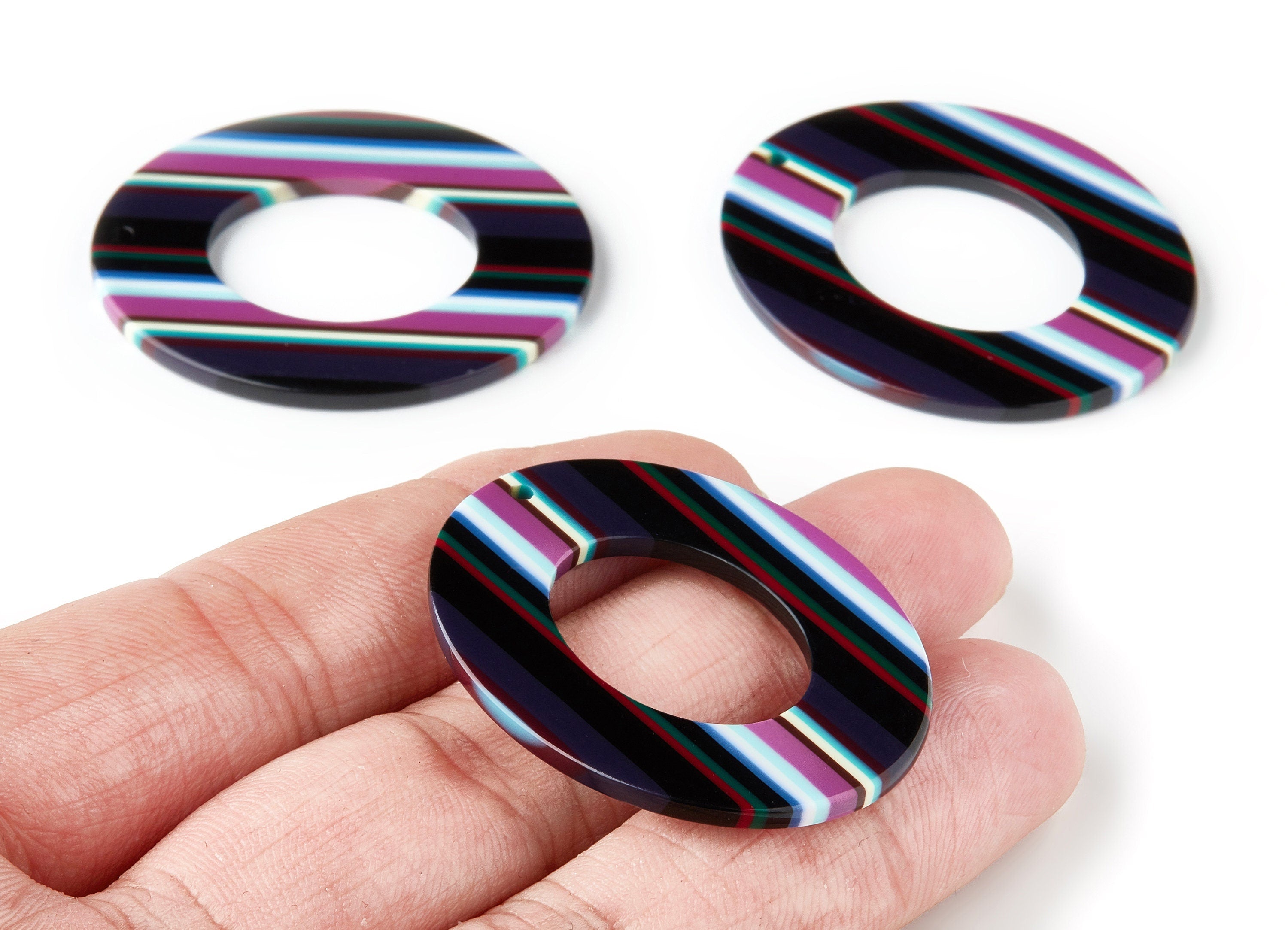 Acetate Oval Earring Charms - Acrylic Oval Pendant - Earring Findings - Jewelry Supplies - Color Code: A150 - 41.9x34.87x2.62mm - AC1202G - DOMEDBAZAAR