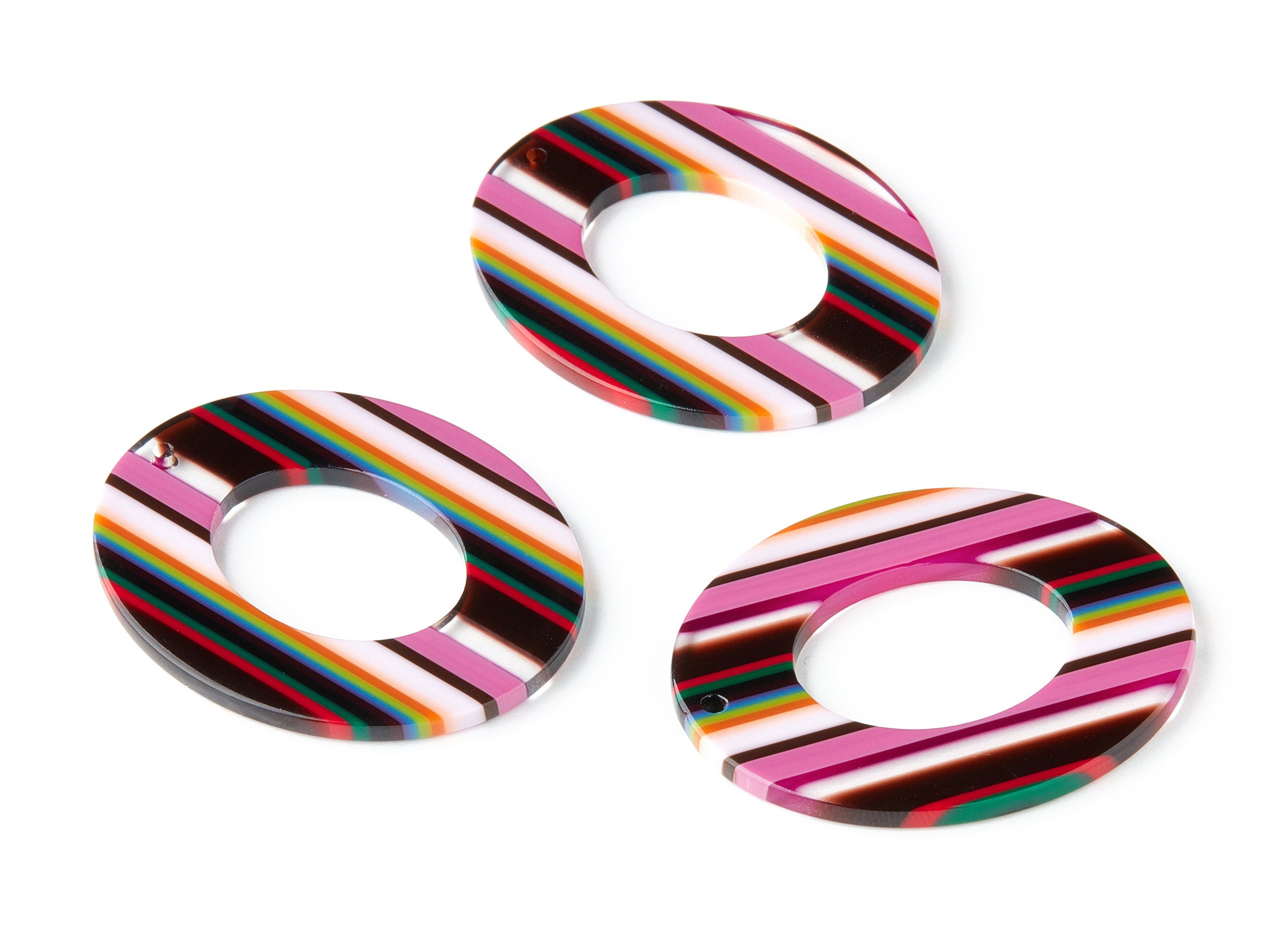 Acetate Oval Earring Charms - Acrylic Oval Pendant - Earring Findings - Jewelry Supplies - Color Code: A137 - 41.9x34.87x2.62mm - AC1202B - DOMEDBAZAAR