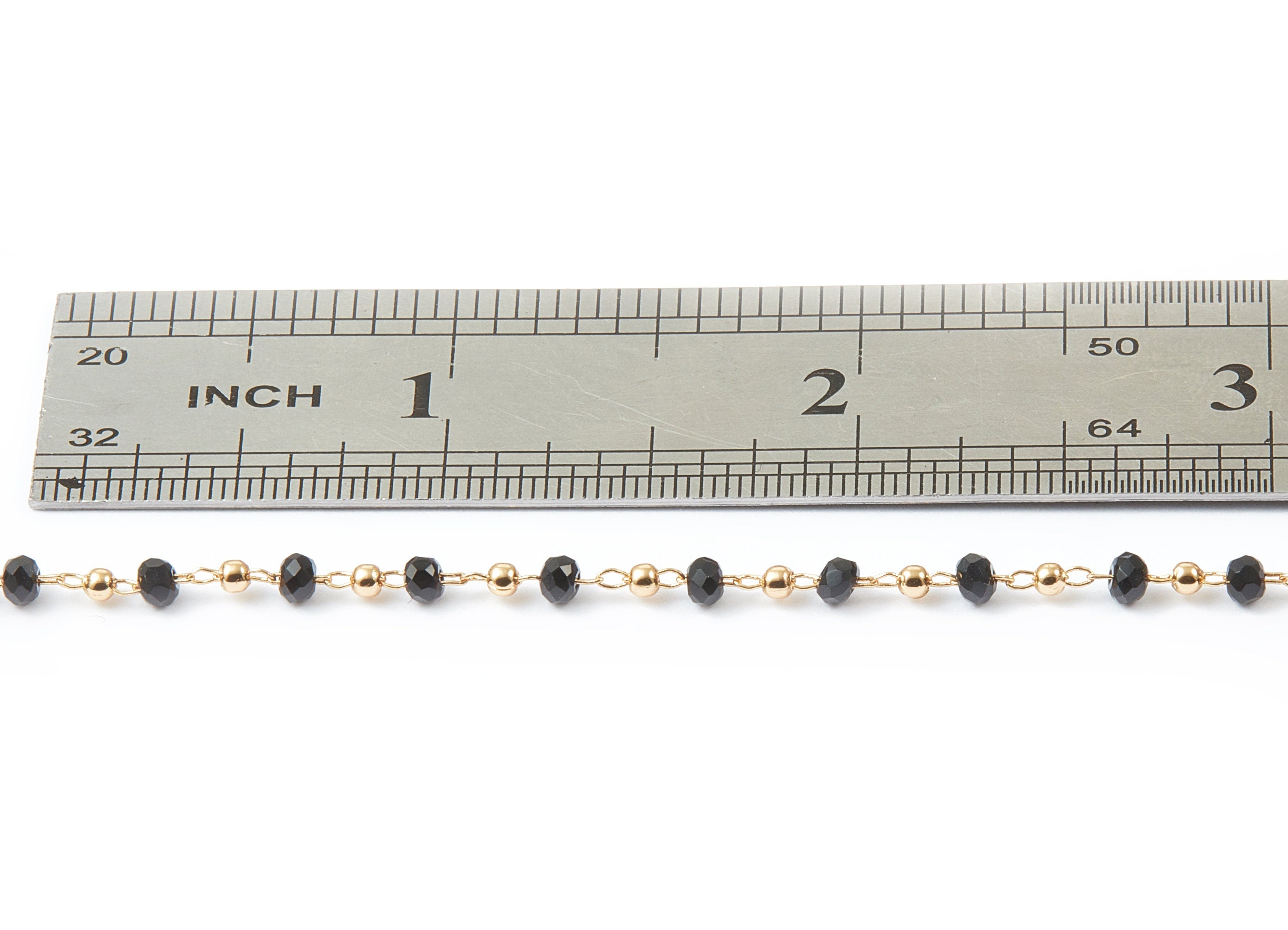 Bead Chain - Ball Satellite Soldered Chain - Brass Cable Chain - 18K Real Gold Plated - Miyuki Bead Chain - 0.12" x 0.08" x 0.01" - RGP1024D - DOMEDBAZAAR