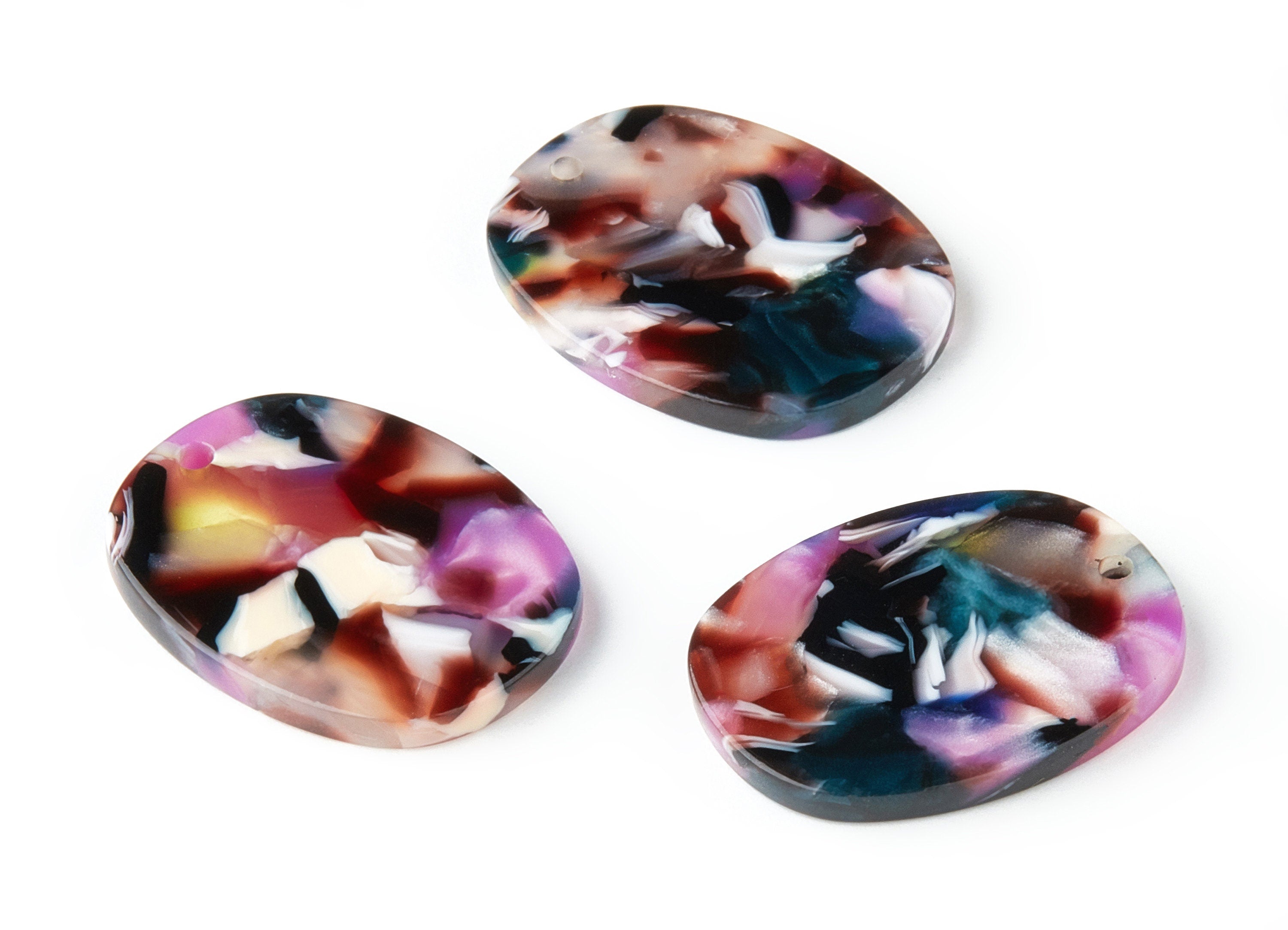 Acetate OvalEarring Charms - Acrylic Oval Pendant - Earring Findings - Jewelry Supplies - Color Code: A11 - 26.75x20.7x2.65mm - AC1158L - DOMEDBAZAAR