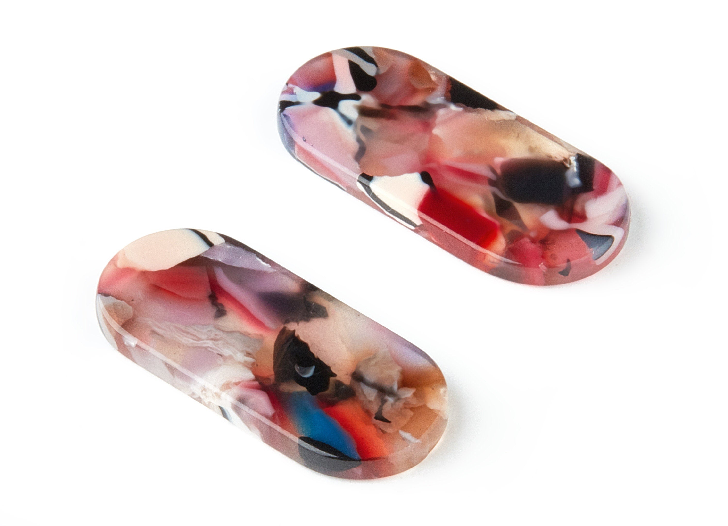 Acetate Oval Charms - Oval Earrings and Pendant - Earring Findings - Jewelry Supplys - Color Code: A61 - 30.65x13.76x2.66mm - AC1134LL - DOMEDBAZAAR