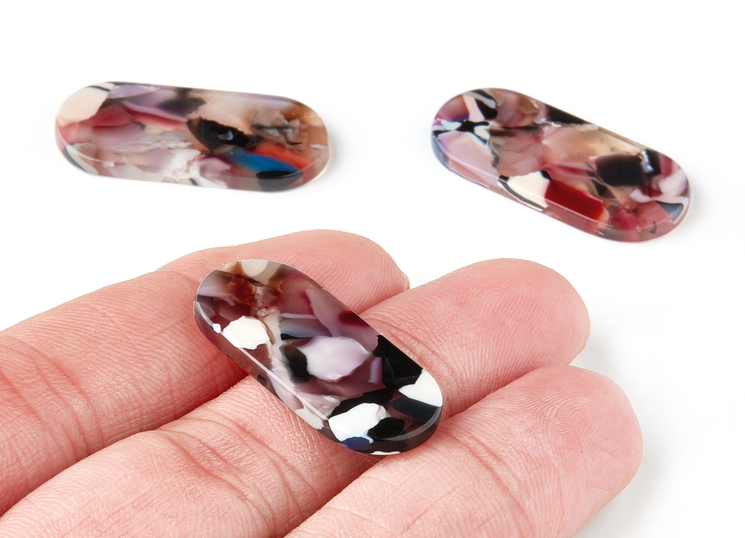 Acetate Oval Charms - Oval Earrings and Pendant - Earring Findings - Jewelry Supplys - Color Code: A61 - 30.65x13.76x2.66mm - AC1134LL - DOMEDBAZAAR