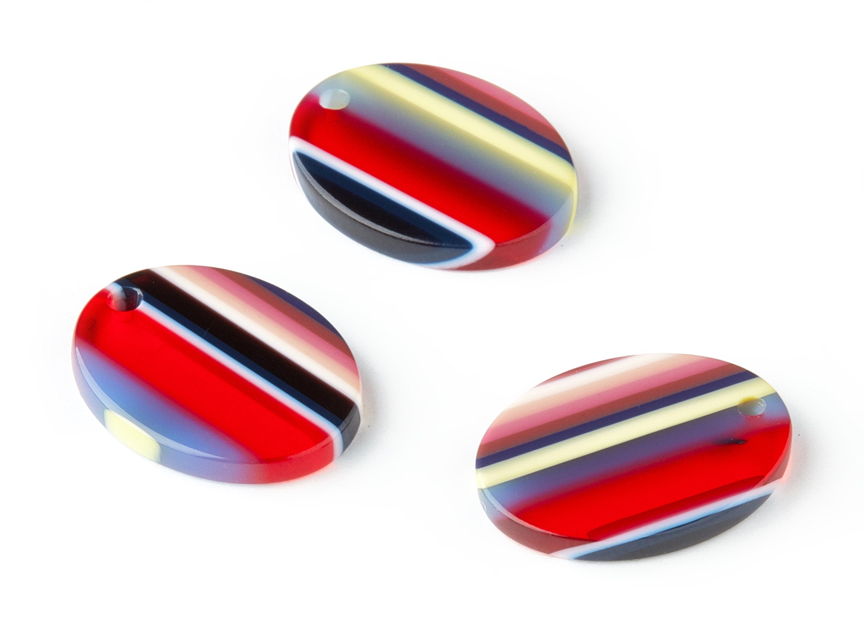 Acetate Oval Earring Charms - Oval Shaped Pendant - Earring Findings - Jewelry Supplies - Color Code: A147 - 21.74x16.8x2.57mm - AC1302D - DOMEDBAZAAR