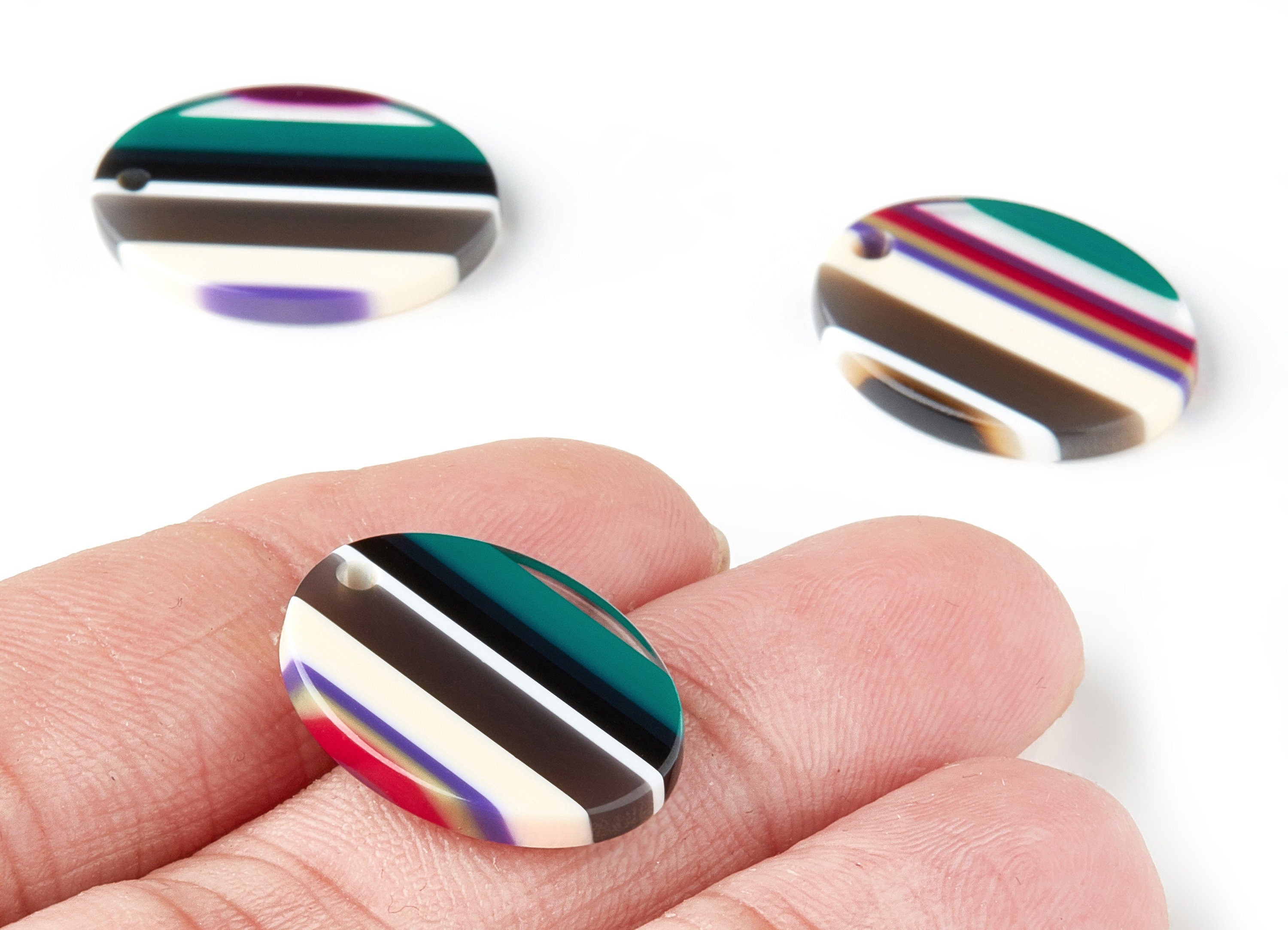 Acetate Oval Earring Charms - Oval Shaped Pendant - Earring Findings - Jewelry Supplies - Color Code: A148 - 21.74x16.8x2.57mm - AC1302E - DOMEDBAZAAR