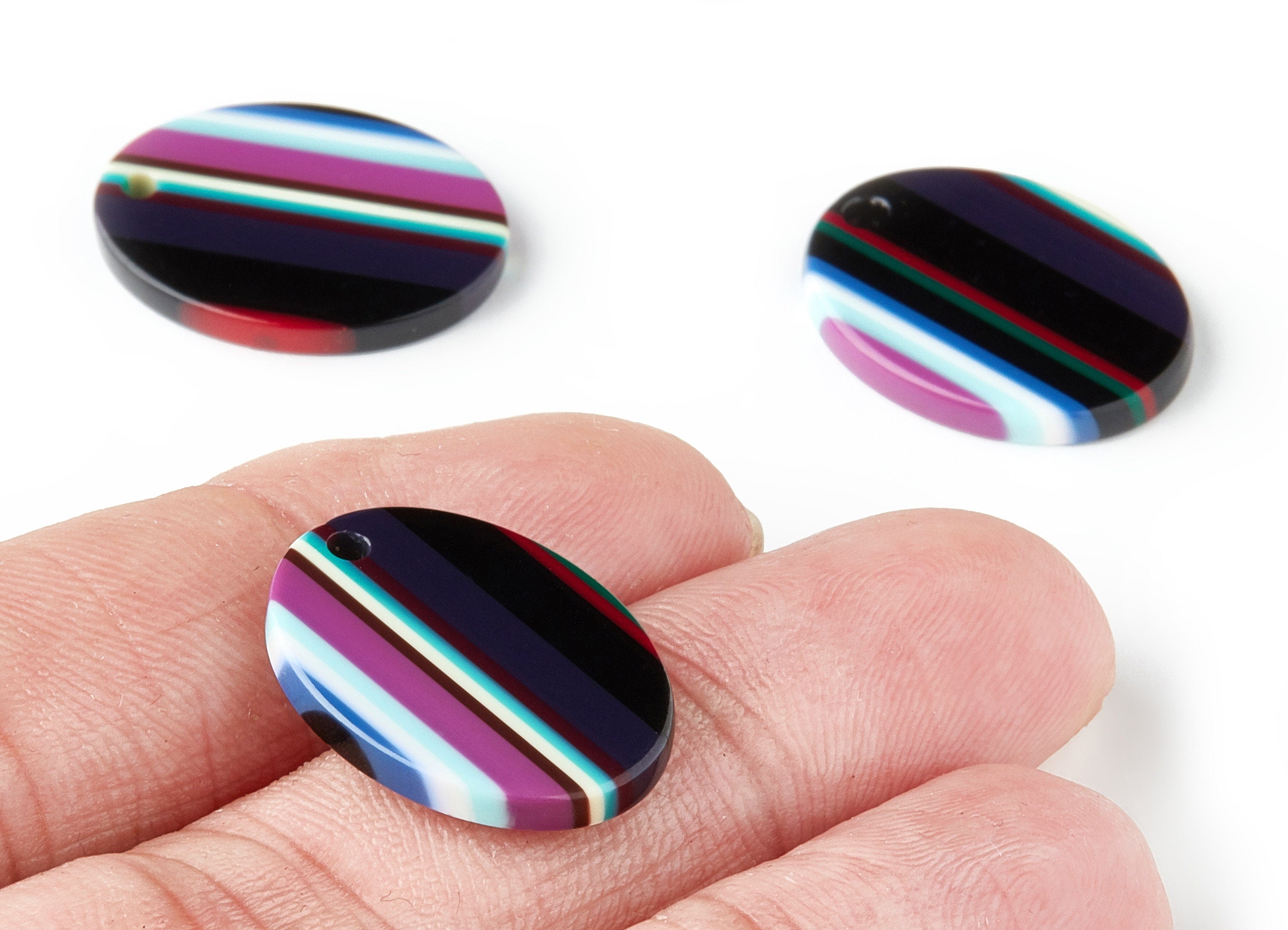 Acetate Oval Earring Charms - Oval Shaped Pendant - Earring Findings - Jewelry Supplies - Color Code: A150 - 21.74x16.8x2.57mm - AC1302G - DOMEDBAZAAR