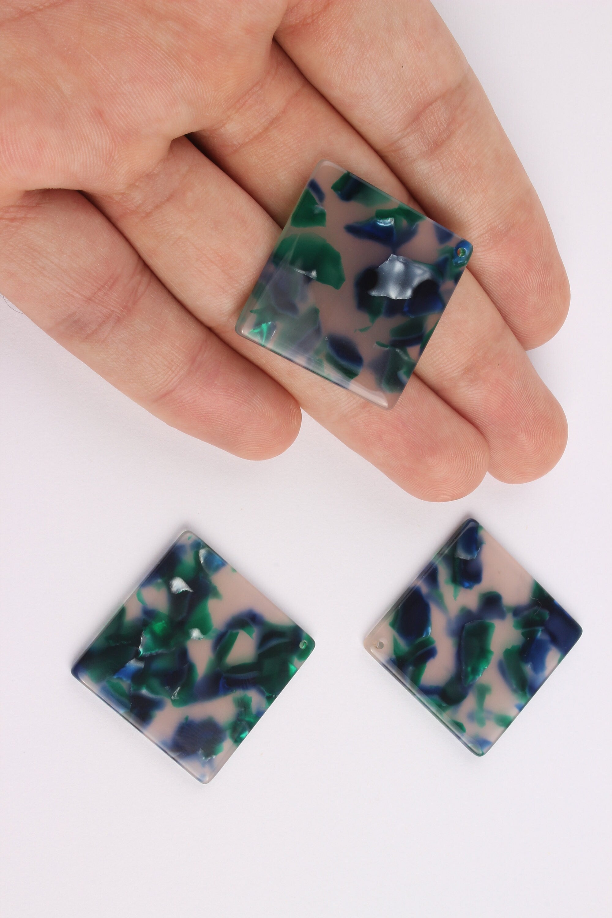 Acetate Square Charms - Square Earings and Pendant - Earring Findings - Jewelry Supplies - Color Code: A18 - 29.7x29.7mm - AC1079E - DOMEDBAZAAR